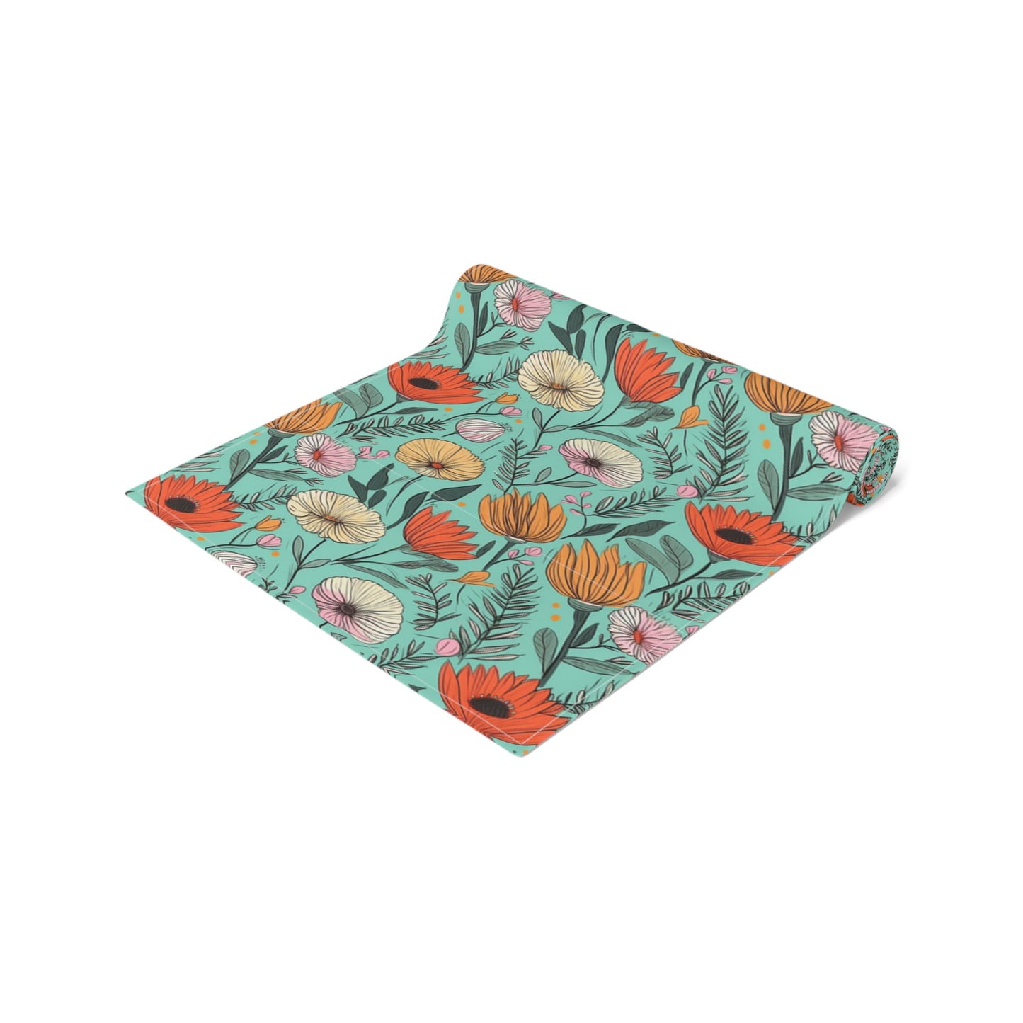 Boho Floral Table Runner - Vibrant Designs in Cotton Twill or Polyester - Ideal for Natural Home Decor