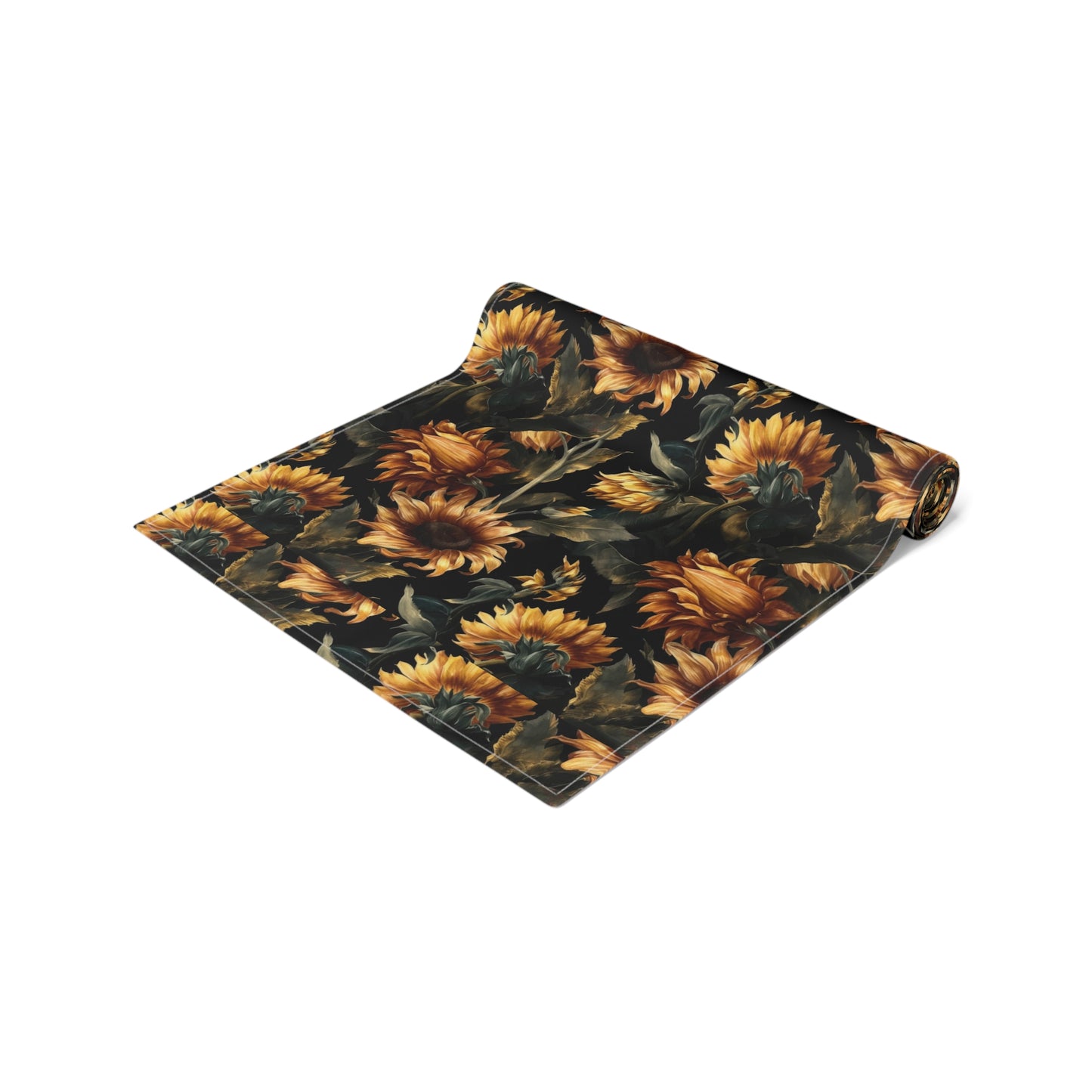 Sunflower Print Table Runner - Bright and Cheerful, Cotton Twill or Polyester - Perfect for Sunny Home Decor