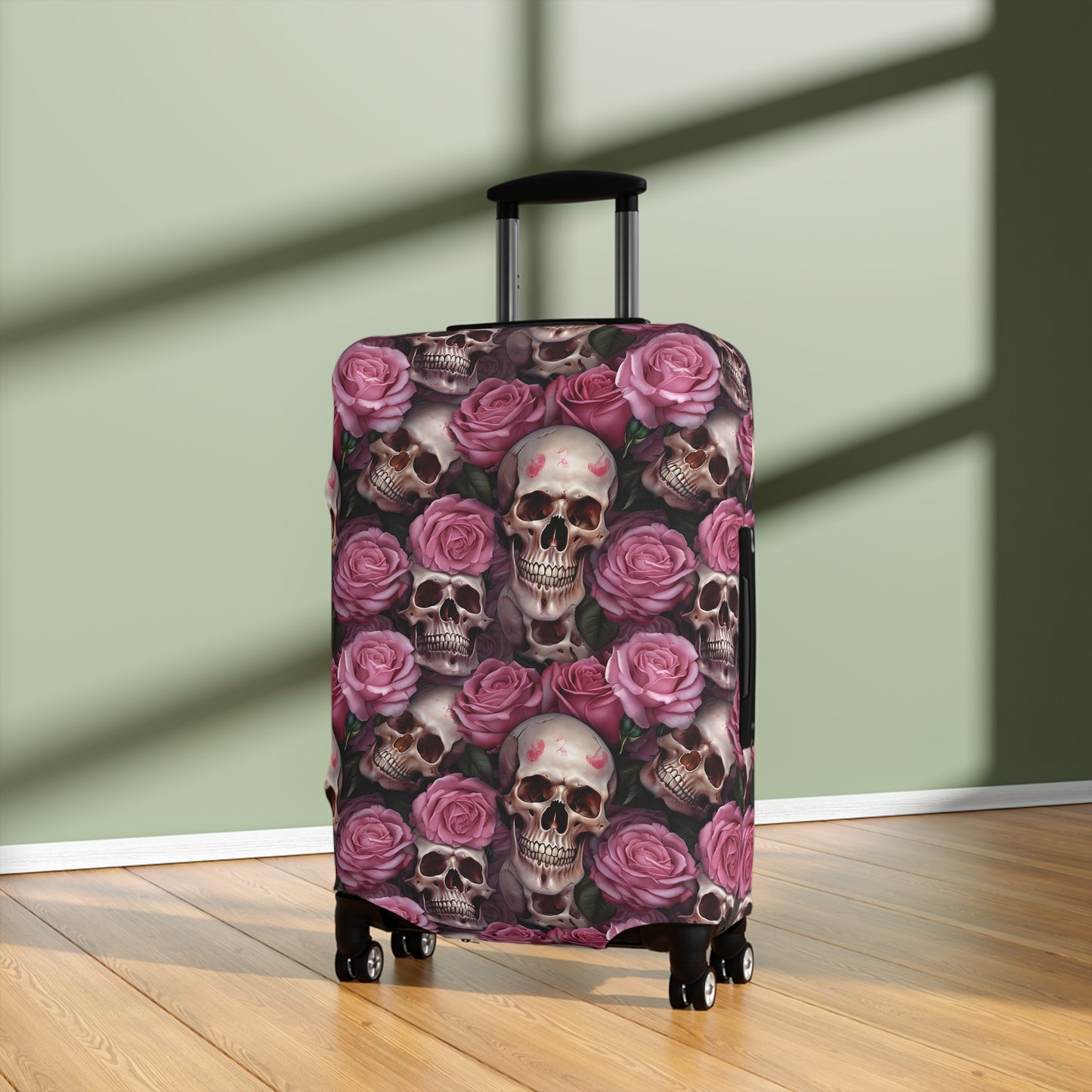 Floral Skull Luggage Cover - Stylish Skull Suitcase Cover