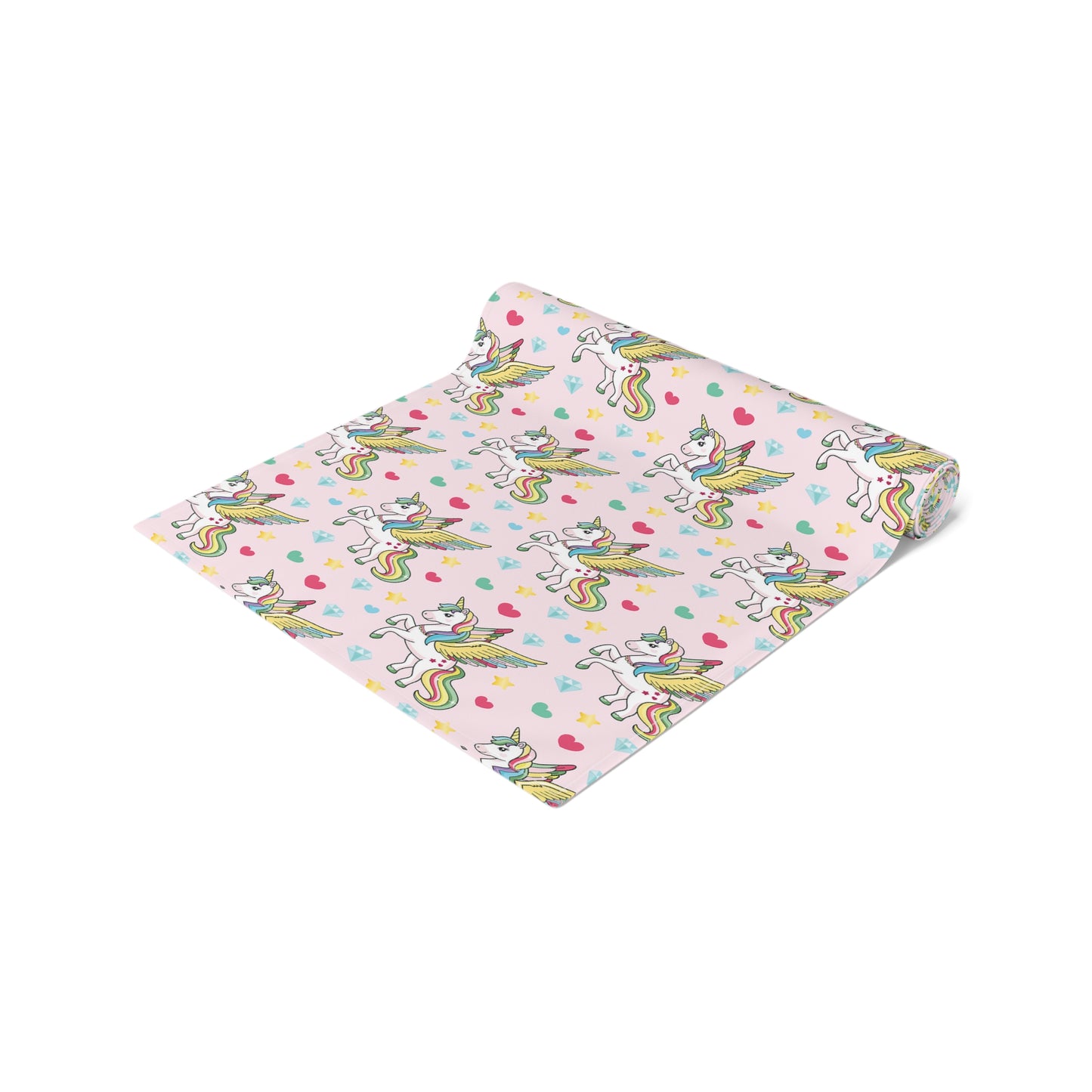 Unicorn Print Table Runner - Magical Elegance, Cotton Twill or Polyester - Perfect for Whimsical & Fantasy Home Decor