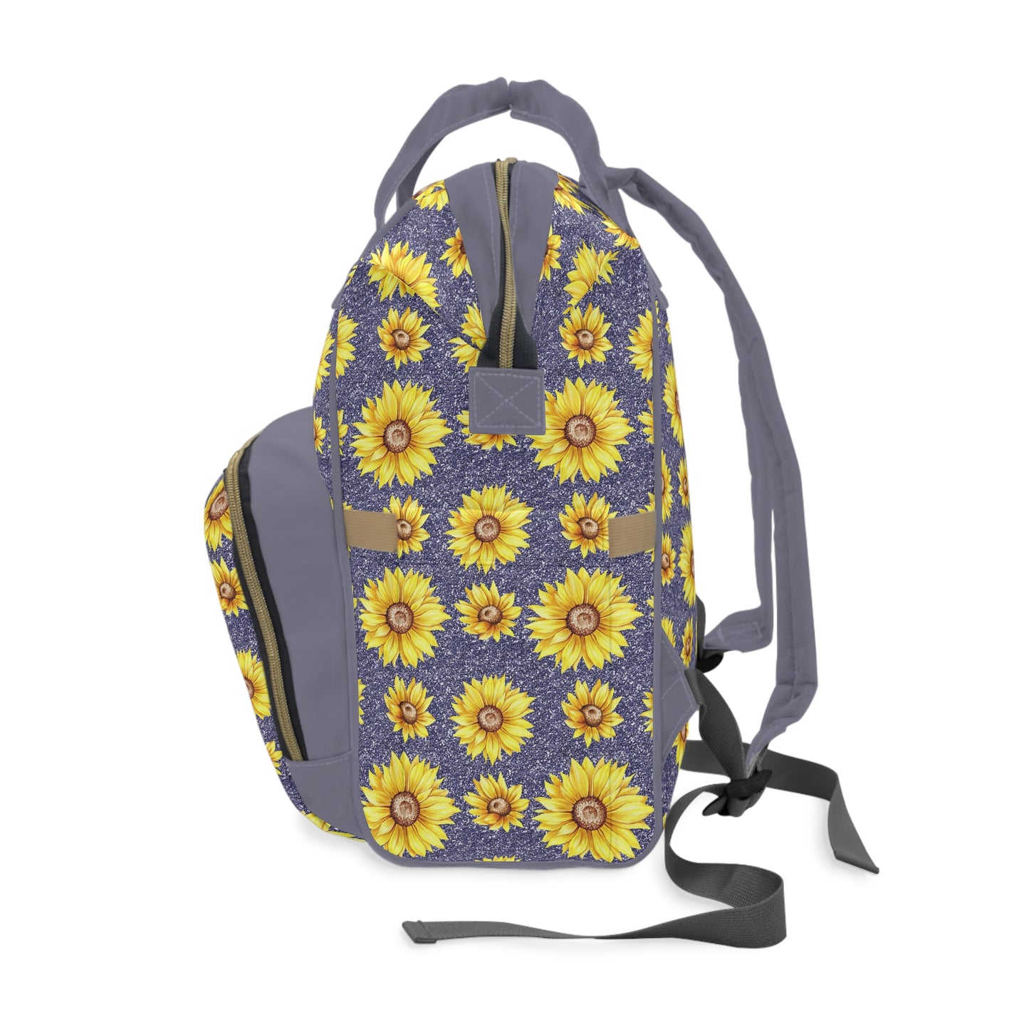 Sunflower Diaper Backpack - Bright & Multifunctional Baby Bag with Sunflower Design, Perfect for Nature-Loving Parents