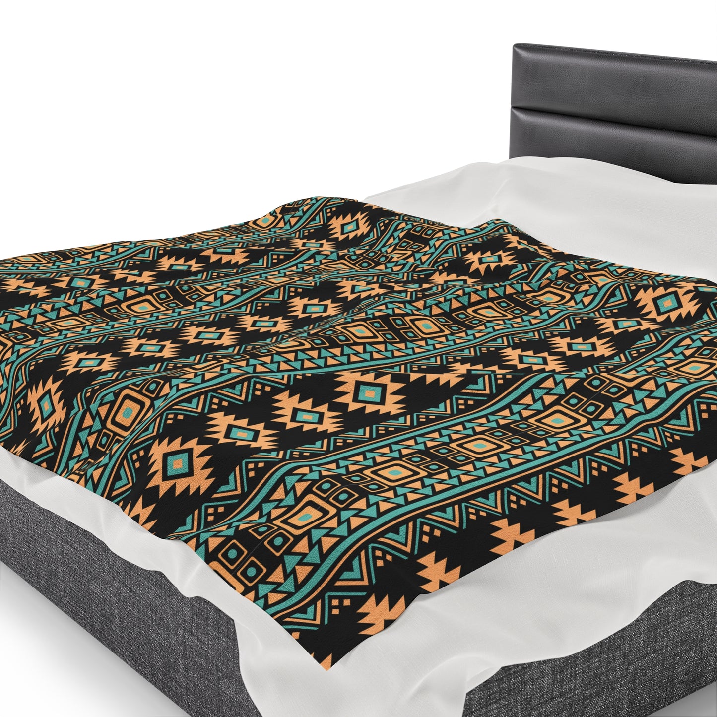 Aztec Velveteen Plush Blanket | Soft, Luxurious, Cultural, and Comforting | Available in Multiple Sizes