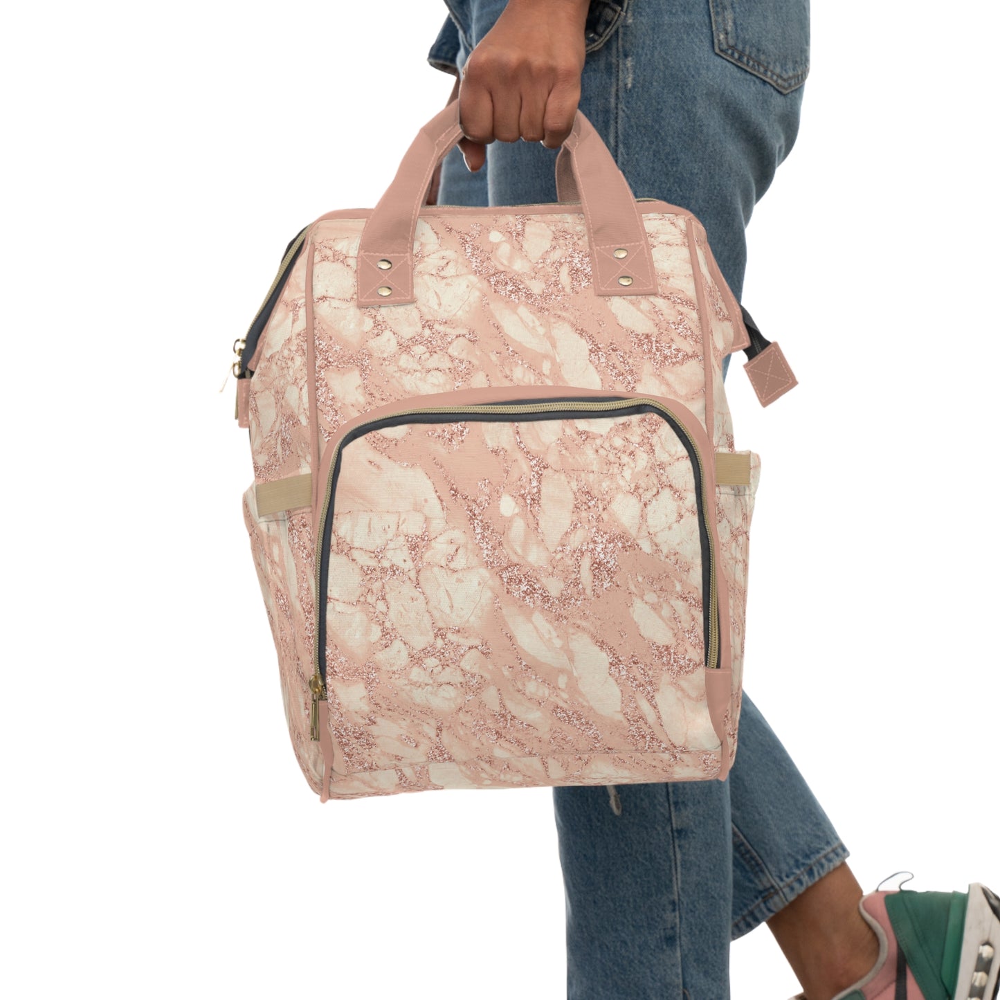 Marble Diaper Backpack - Multifunctional & Durable Nappy Bag with Elegant Marble Patterns, Perfect for Stylish Parents
