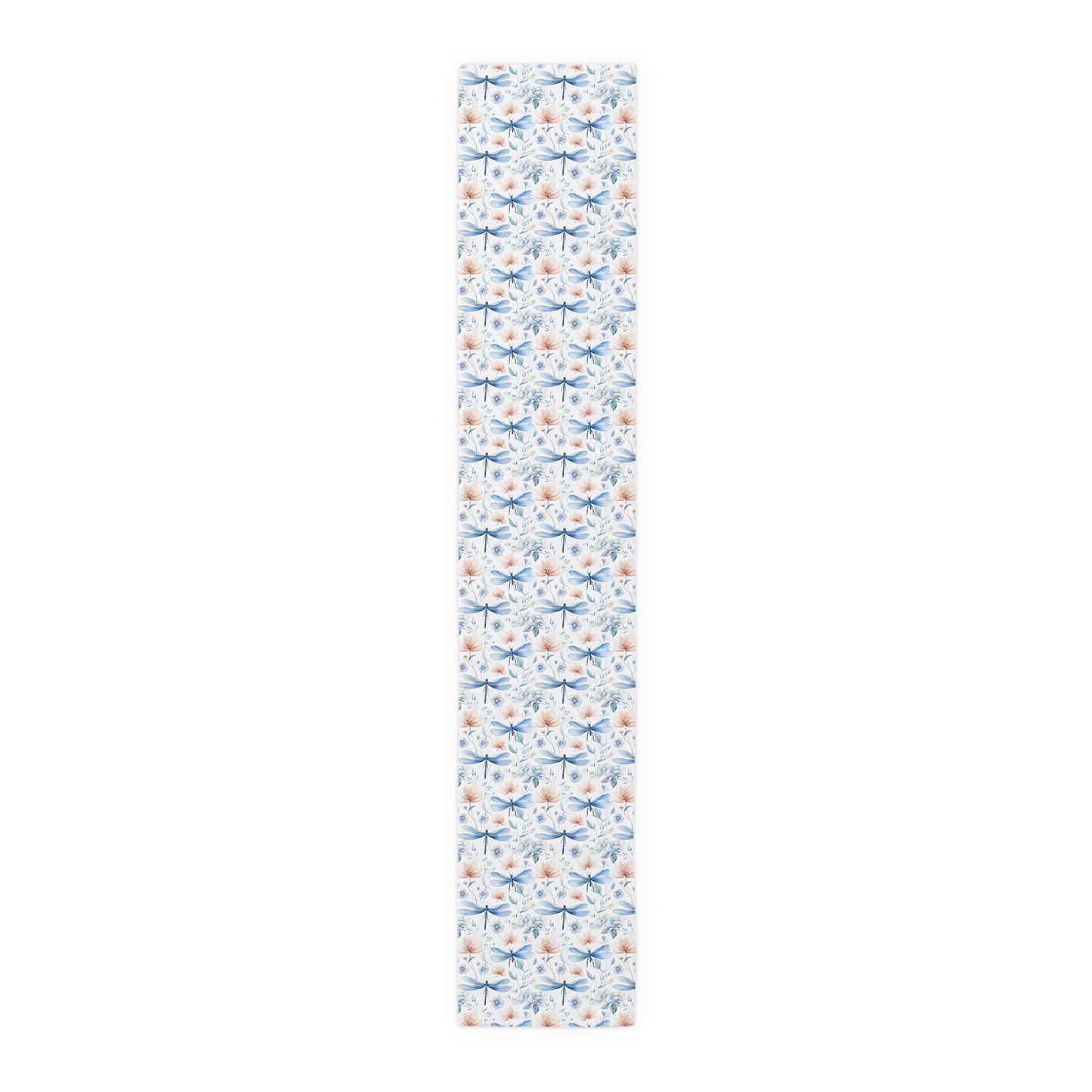 Dragonfly Print Table Runner - Elegant Whimsy, Cotton Twill or Polyester - Perfect for Nature-Inspired Home Decor