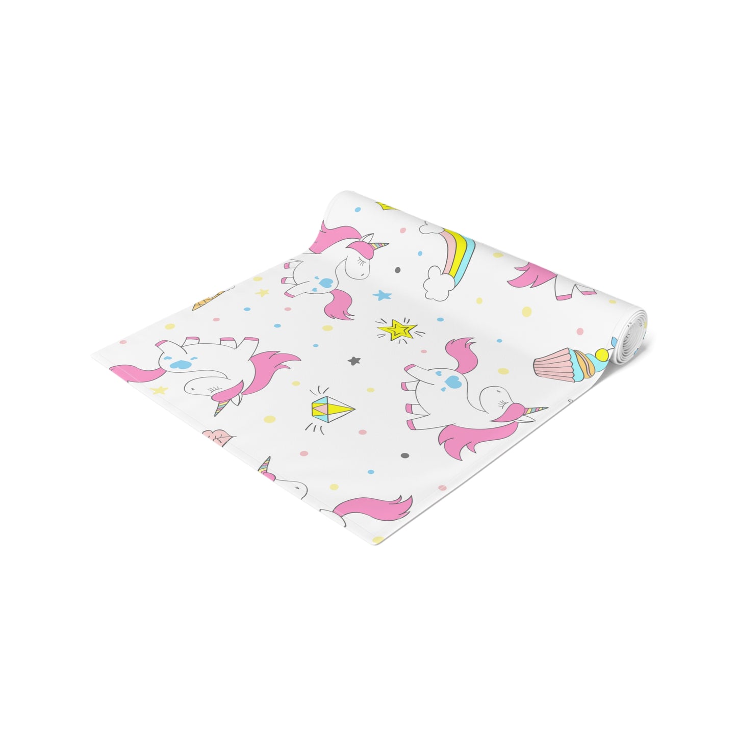 Unicorn Print Table Runner - Magical Elegance, Cotton Twill or Polyester - Perfect for Whimsical & Fantasy Home Decor