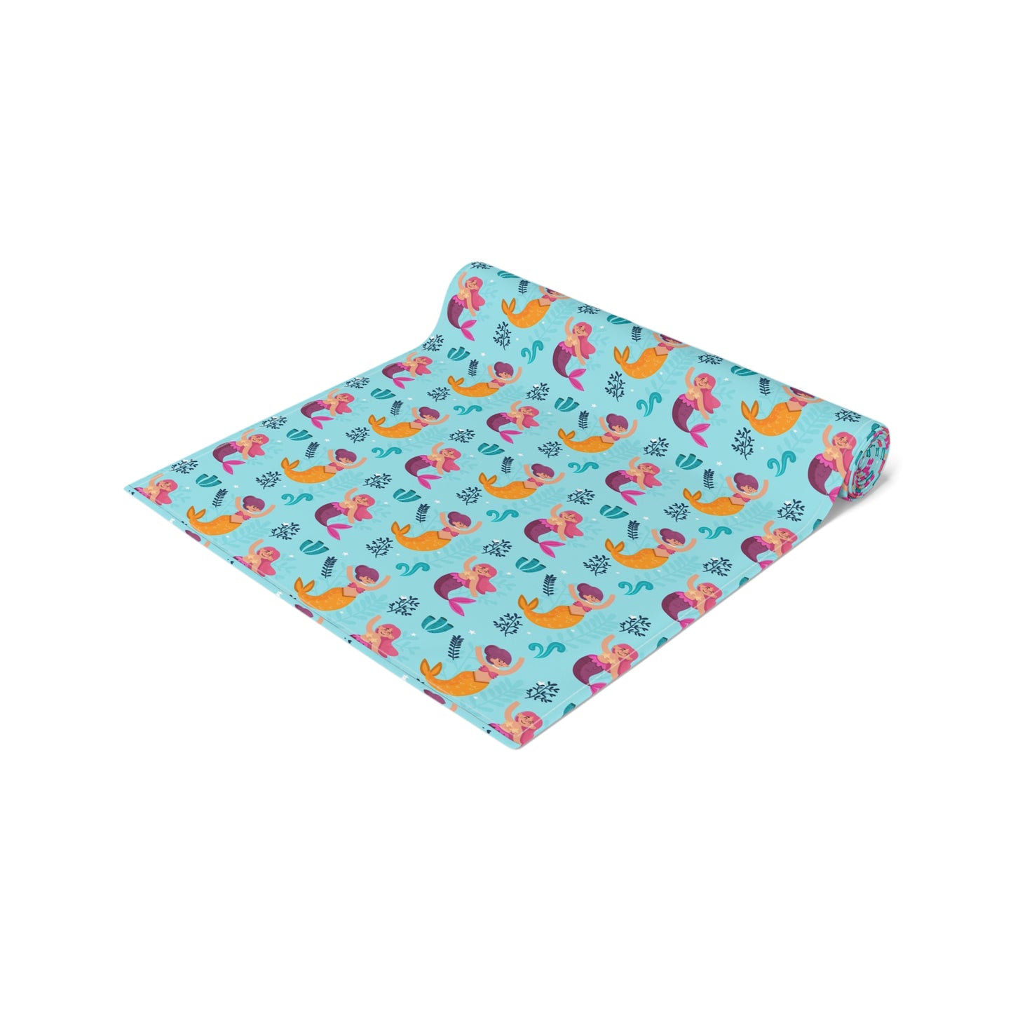 Mermaid Print Table Runner - Mystical Sea Charm, Cotton Twill or Polyester - Perfect for Enchanting Home Decor