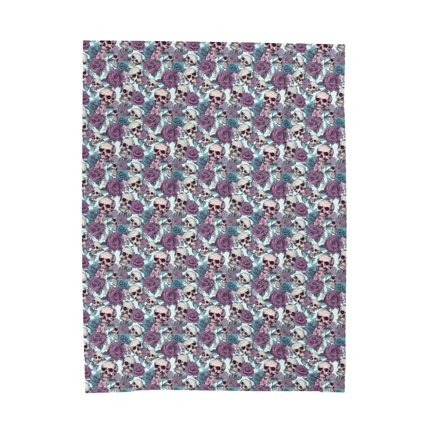 Skull Print Velveteen Plush Blanket | Soft, Edgy, Luxurious and Comforting | Available in Multiple Sizes