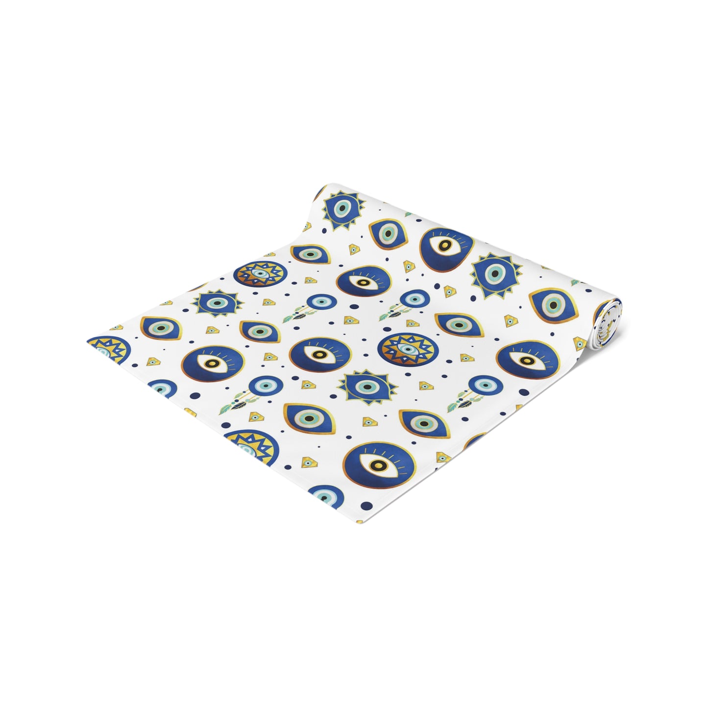 Evil Eye Print Table Runner - Mystical Protection in Cotton Twill or Polyester - Perfect for Spiritual Home Decor