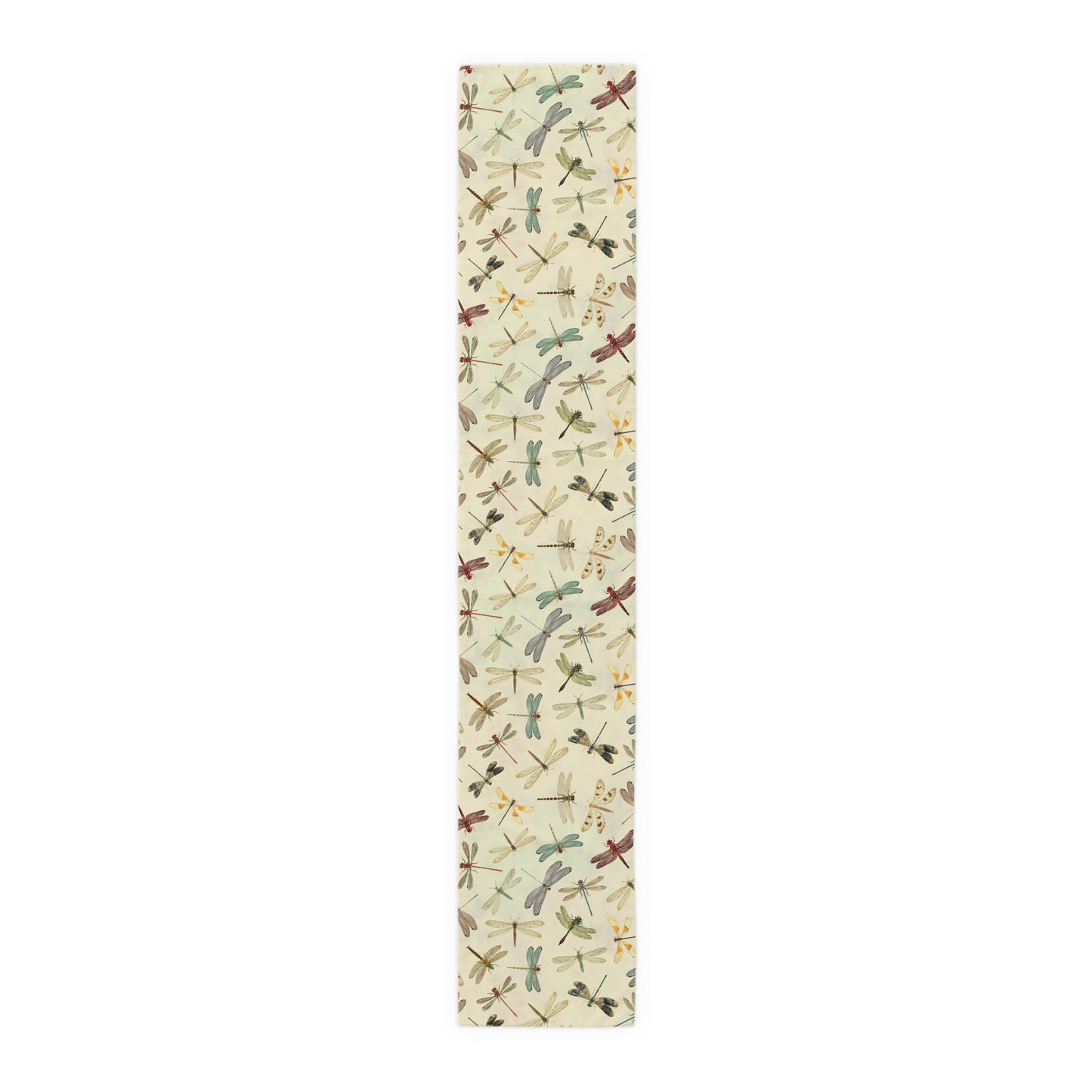 Dragonfly Print Table Runner - Elegant Whimsy, Cotton Twill or Polyester - Perfect for Nature-Inspired Home Decor