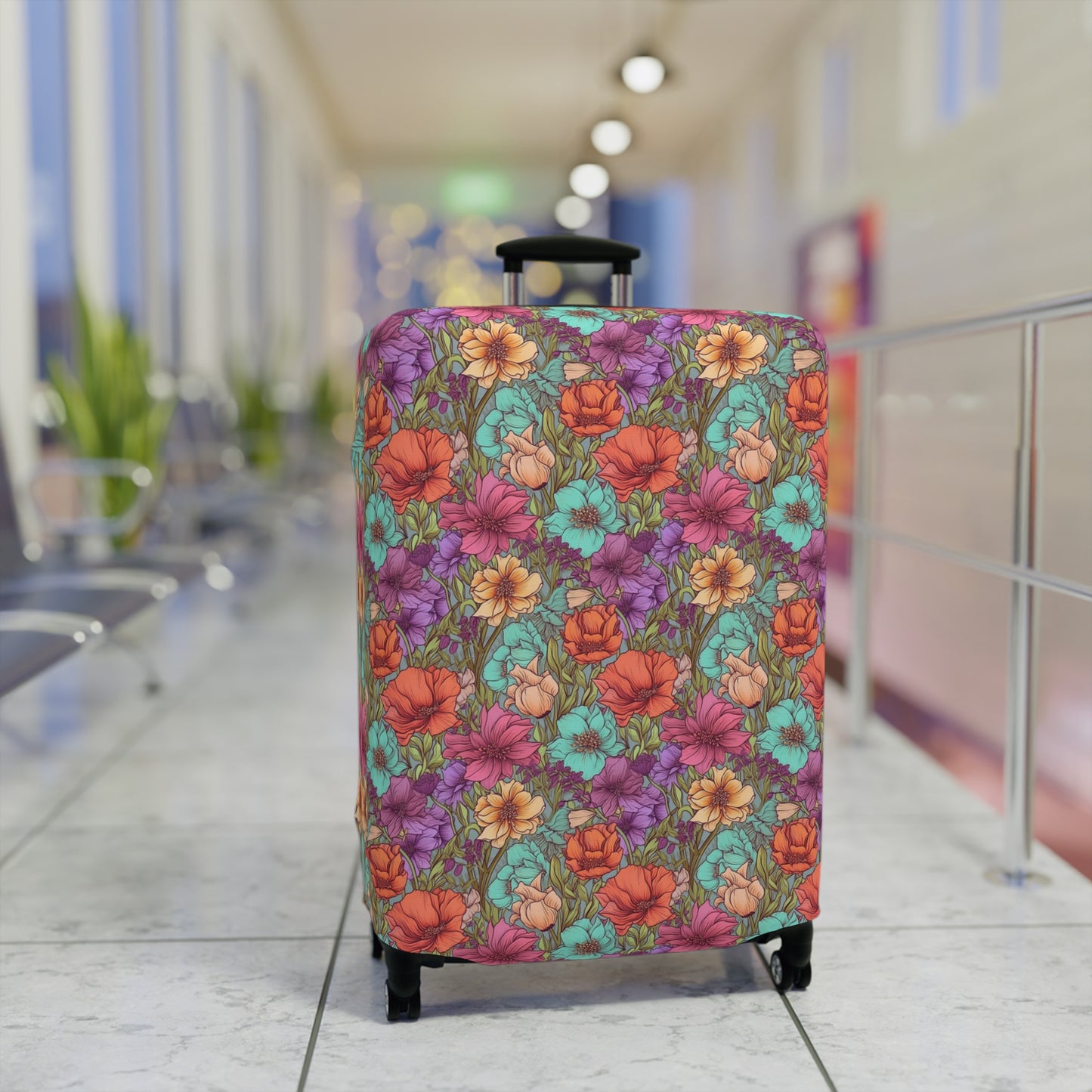 Boho Floral Luggage Cover - Trendy Travel Floral Suitcases Cover