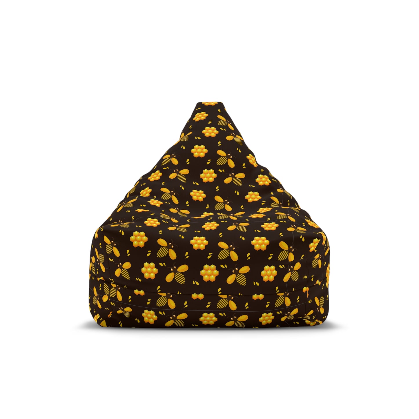 Honey Bee Bean Bag Chair Cover - Premium Polyester, Secure Zipper, 2 Size Options, Nature-Inspired Design