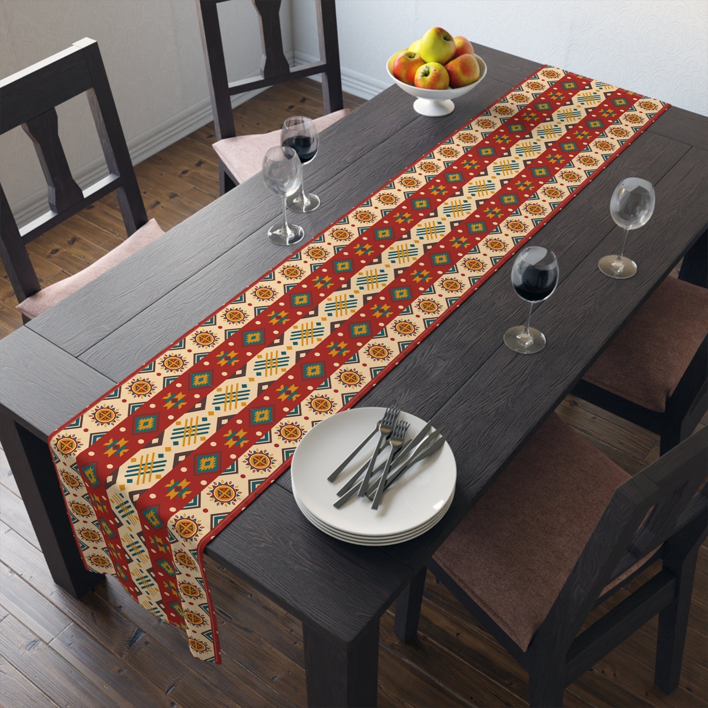 Aztec-Inspired Table Runner - Bold Patterns, Cotton Twill or Polyester - Ideal for Home Decor & Unique Gifts