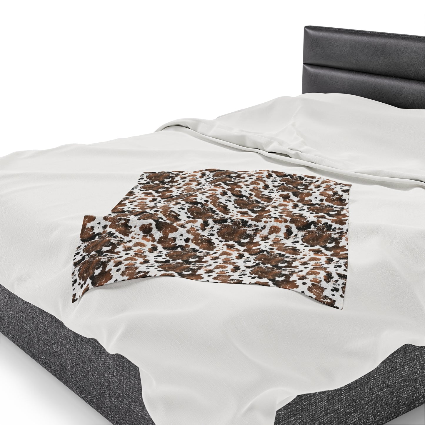 Cowhide Velveteen Plush Blanket | Soft, Rustic, Luxurious and Comforting | Available in Multiple Sizes