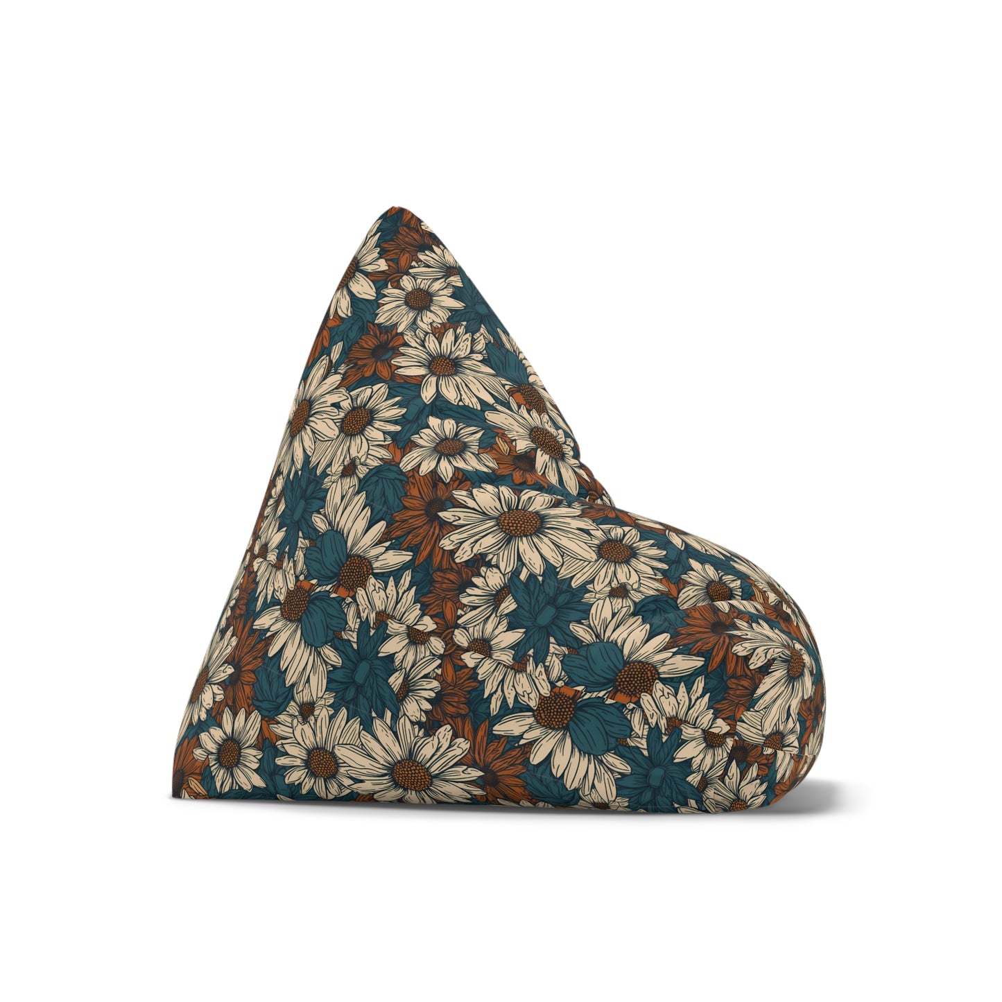 Daisy Print Bean Bag - Floral Home Decor with Secure Zipper
