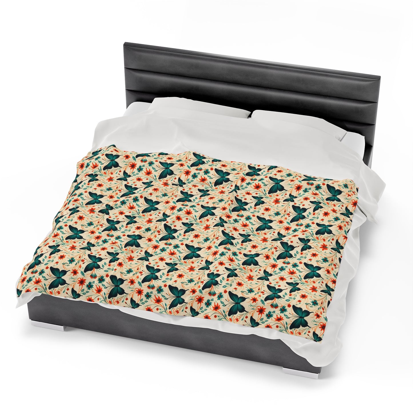 Butterfly Velveteen Plush Blanket | Soft, Luxurious, Enchanting, and Comforting | Available in Multiple Sizes