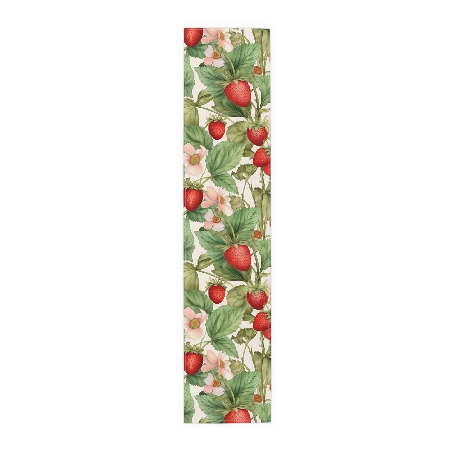 Strawberry Print Table Runner - Sweet Charm, Cotton Twill or Polyester - Perfect for Summer & Whimsical Home Decor