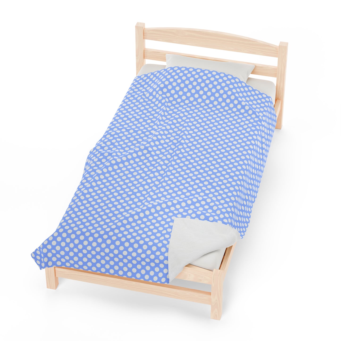 Pastel Polka Dot Velveteen Plush Blanket | Soft, Playful, Luxurious and Comforting | Available in Multiple Sizes