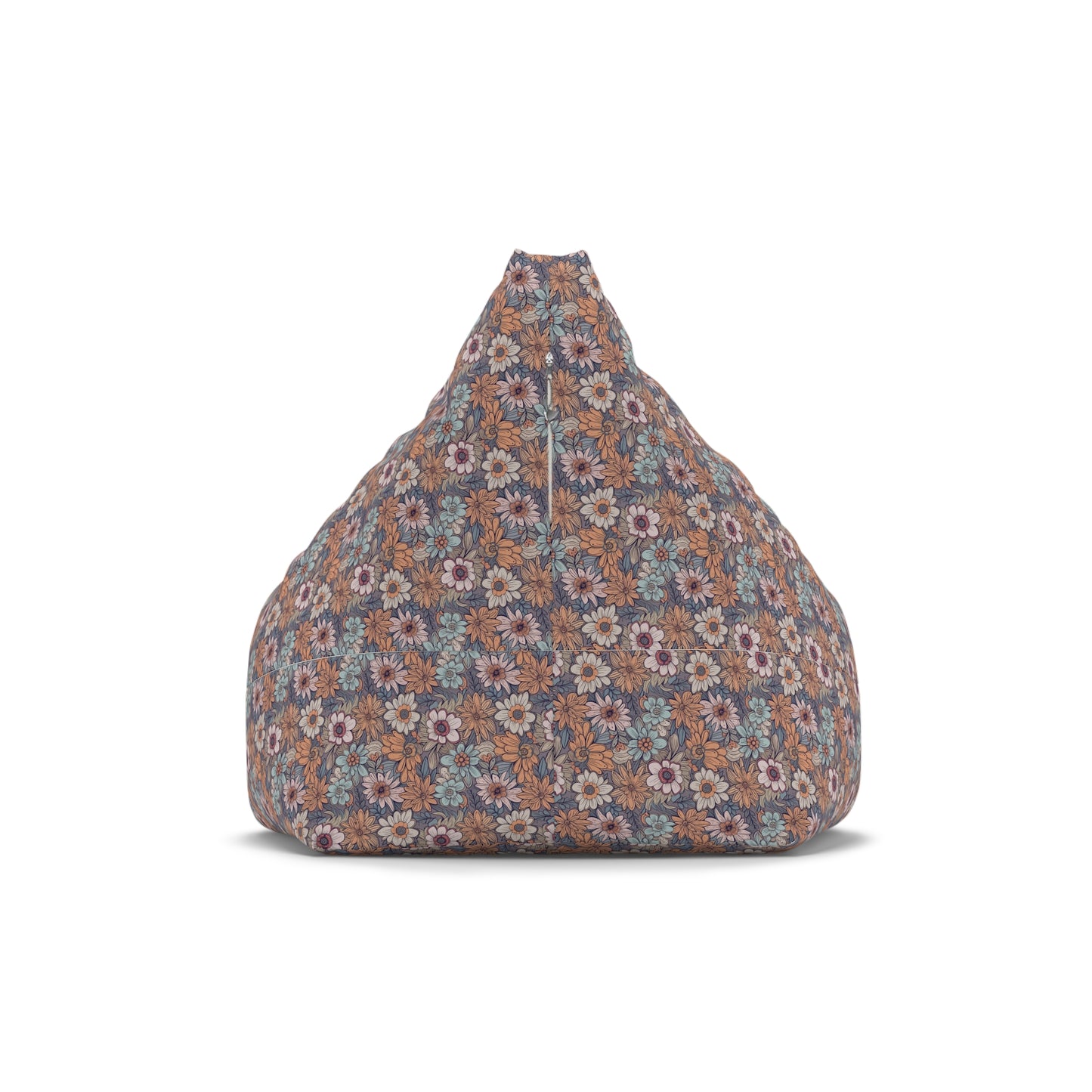 Boho Floral Bean Bag Chair Cover - Durable Polyester, Locking Zipper, 2 Sizes