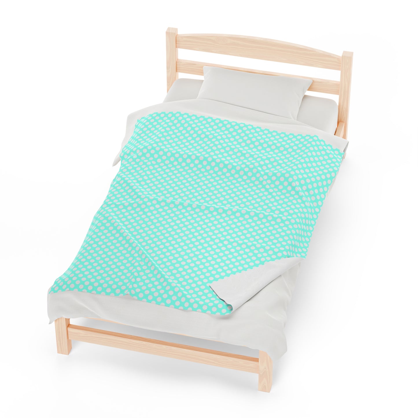 Pastel Polka Dot Velveteen Plush Blanket | Soft, Playful, Luxurious and Comforting | Available in Multiple Sizes