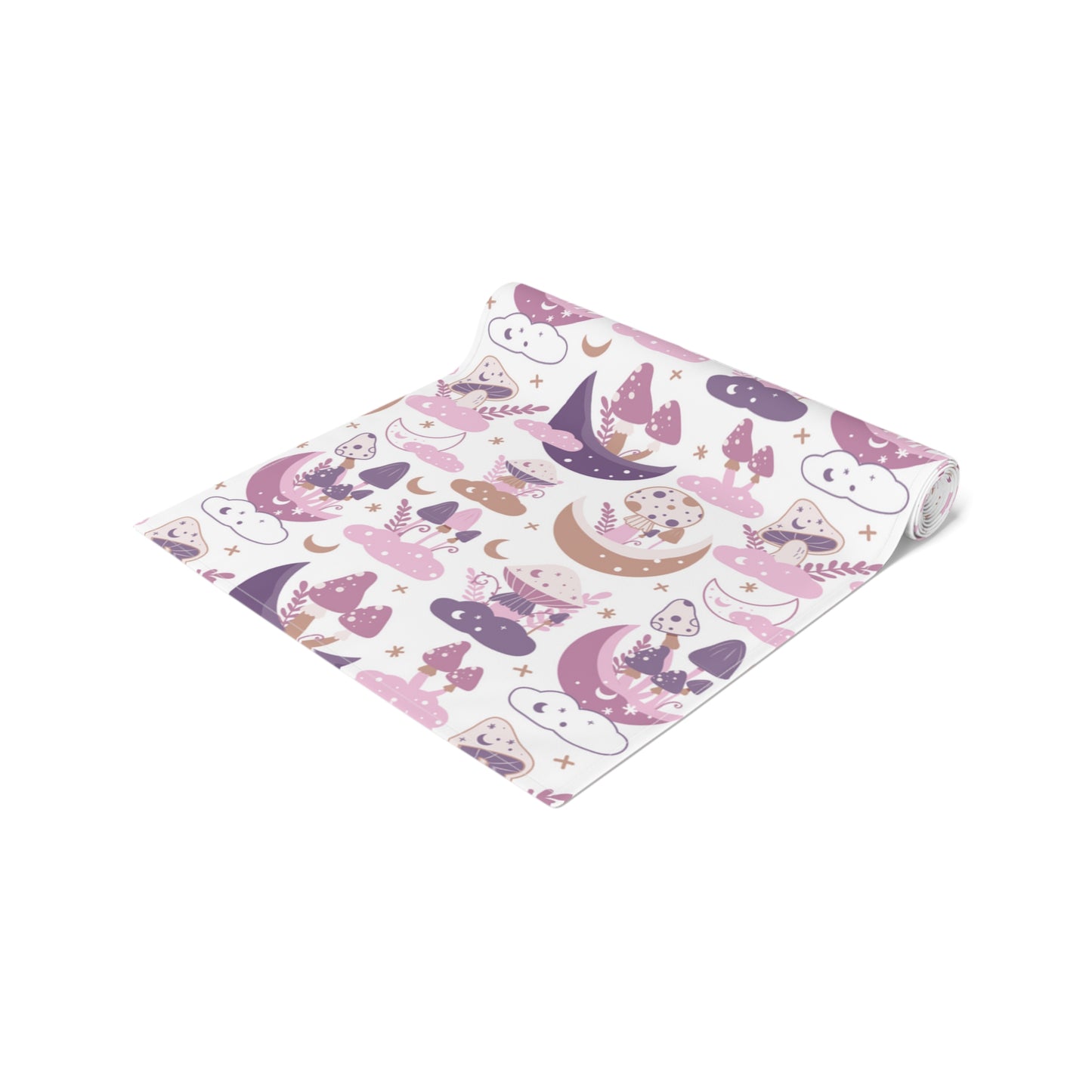 Mushroom Print Table Runner - Nature Vibes in Cotton Twill or Polyester - Perfect for Nature-Inspired Home Decor