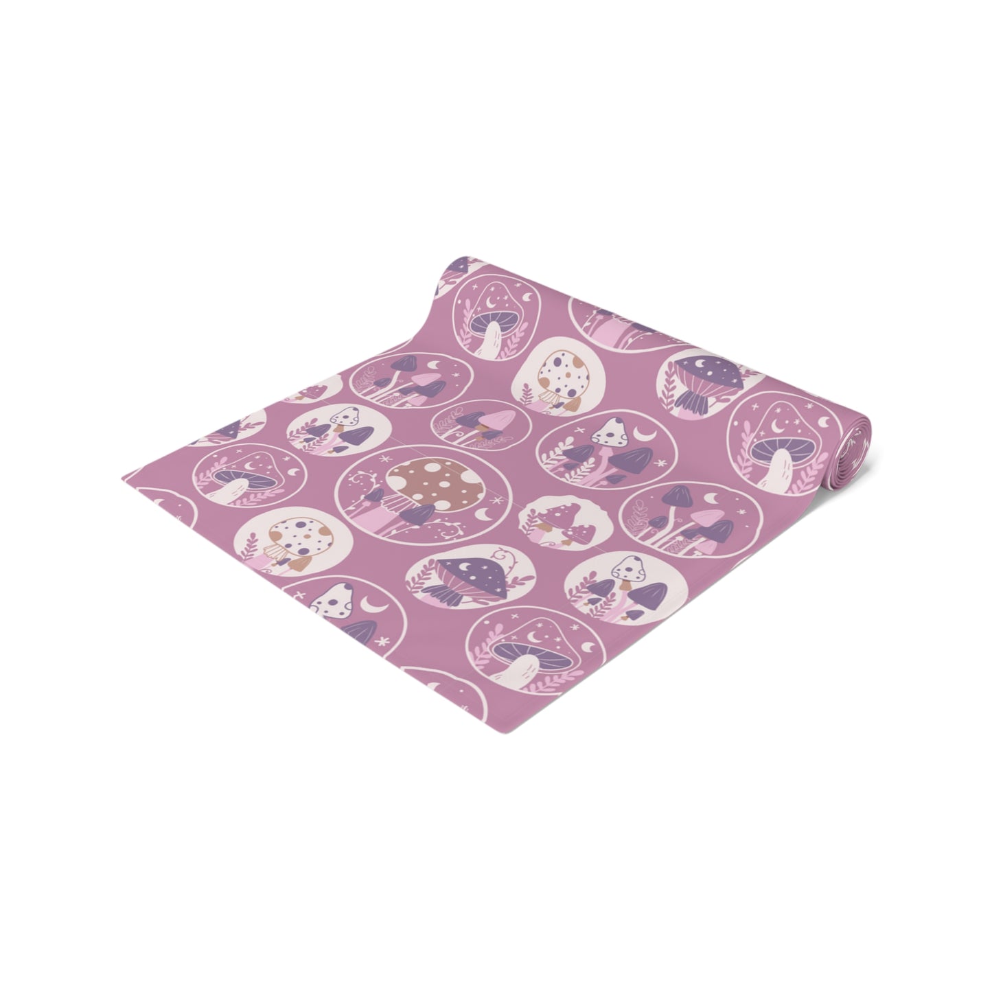 Mushroom Print Table Runner - Nature Vibes in Cotton Twill or Polyester - Perfect for Nature-Inspired Home Decor