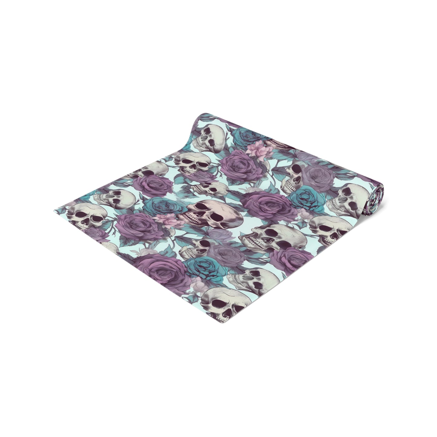 Skull Print Table Runner - Bold Cotton Twill or Sleek Polyester - Ideal for Gothic & Edgy Home Decor