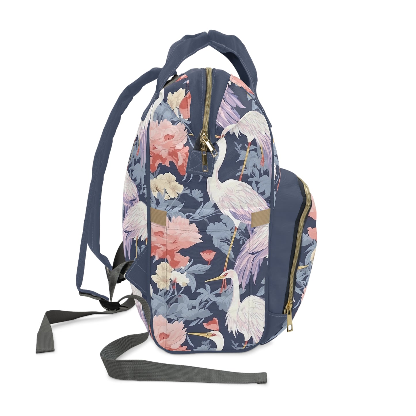 Chinoiserie Diaper Backpack - Elegant & Practical Baby Bag with Traditional Asian Motifs, Perfect for Stylish Parents