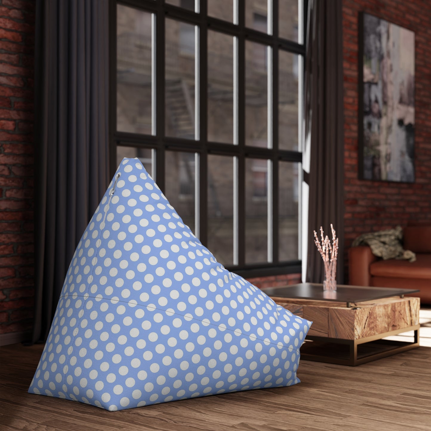 Pastel Polka Dot Bean Bag Chair Cover - Soft Polyester Slipcover with Secure Zip - Fits Various Sizes
