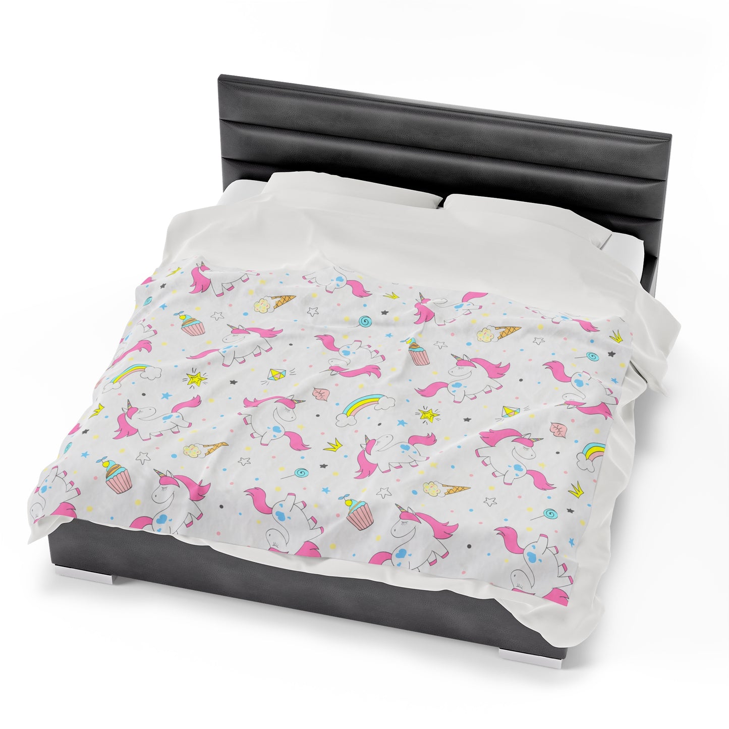 Unicorn Velveteen Plush Blanket | Soft, Magical, Luxurious and Comforting | Available in Multiple Sizes