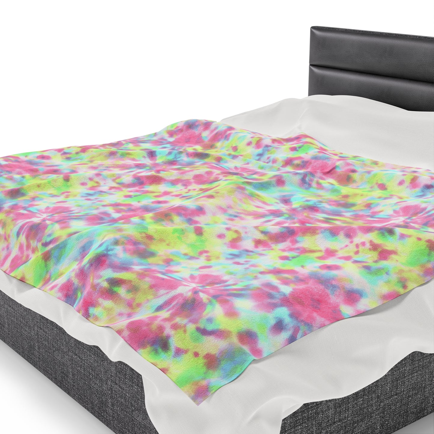 Tie Dye Velveteen Plush Blanket | Soft, Colorful, and Comforting | Available in Multiple Sizes