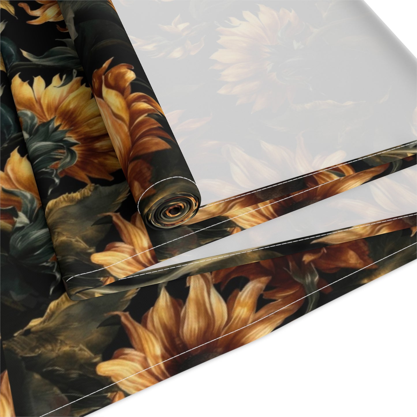 Sunflower Print Table Runner - Bright and Cheerful, Cotton Twill or Polyester - Perfect for Sunny Home Decor