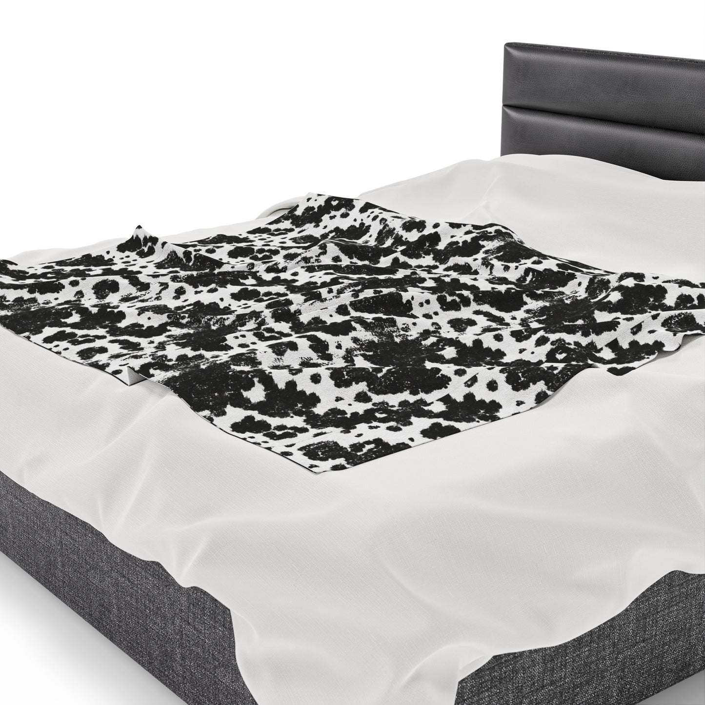 Cowhide Velveteen Plush Blanket | Soft, Rustic, Luxurious and Comforting | Available in Multiple Sizes