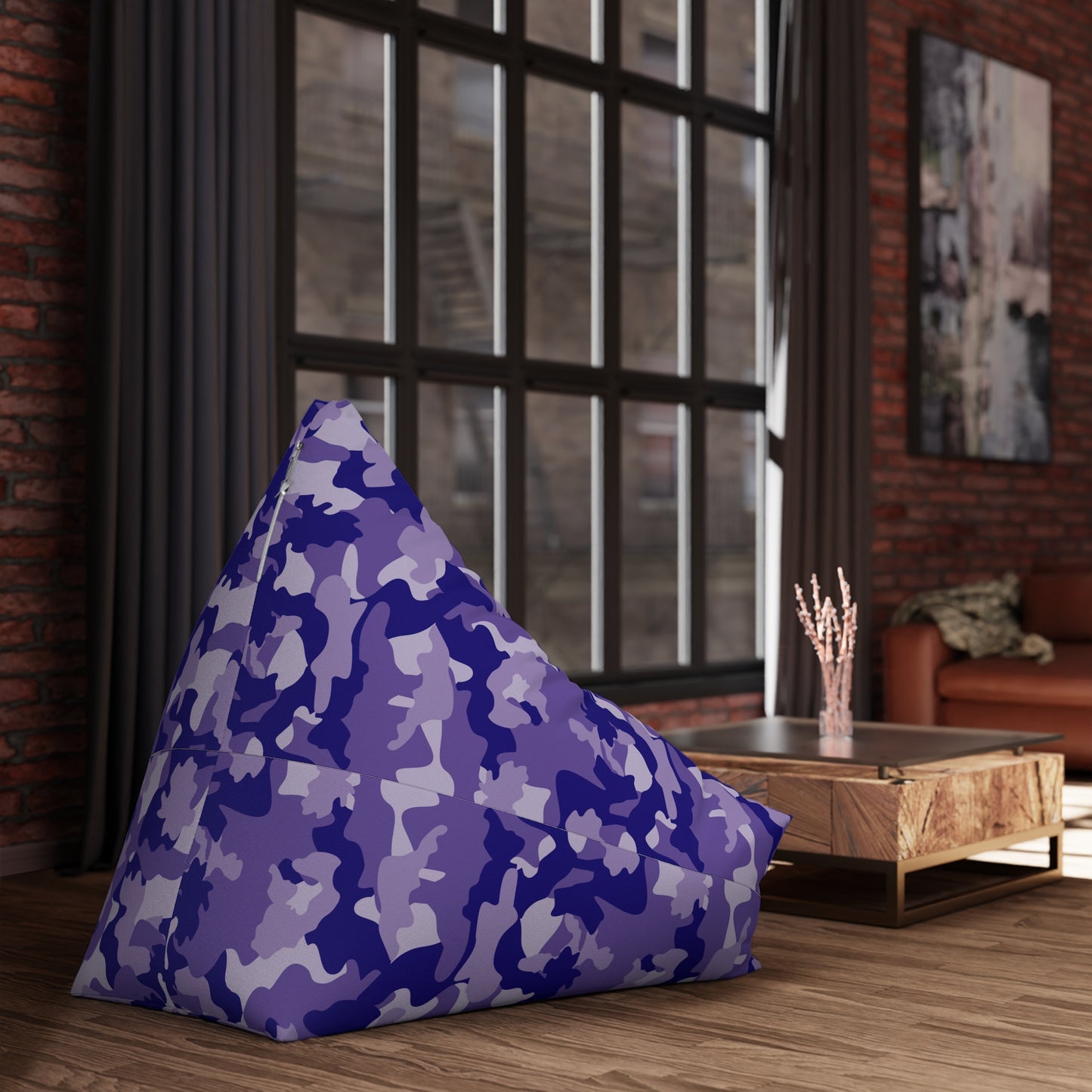 Camouflage Bean Bag Chair Cover - Durable Polyester, Locking Zipper, 2 Sizes Camo Bean Bag Cover