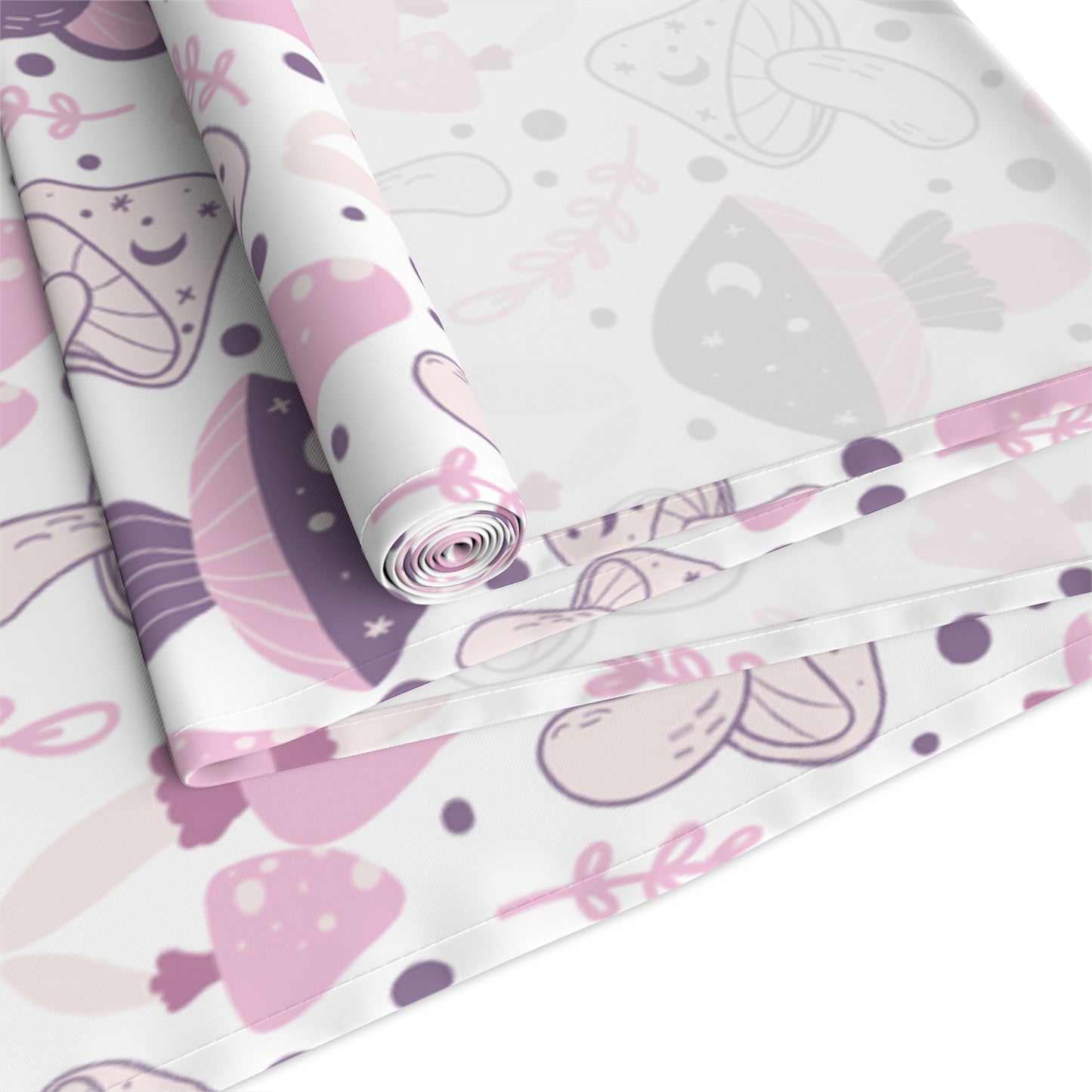 Mushroom Print Table Runner - Nature Vibes in Cotton Twill or Polyester - Perfect for Nature-Inspired Home Decor