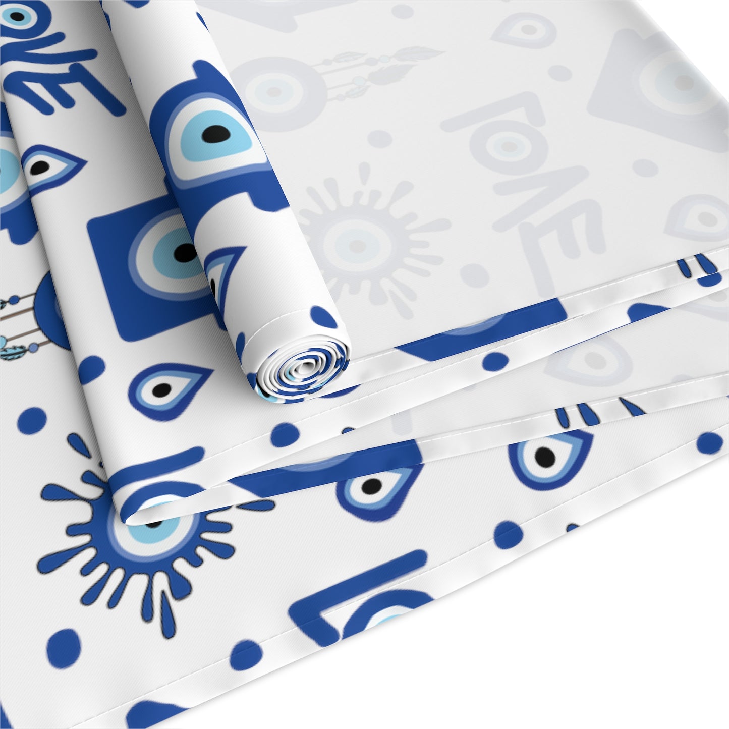 Evil Eye Print Table Runner - Mystical Protection in Cotton Twill or Polyester - Perfect for Spiritual Home Decor