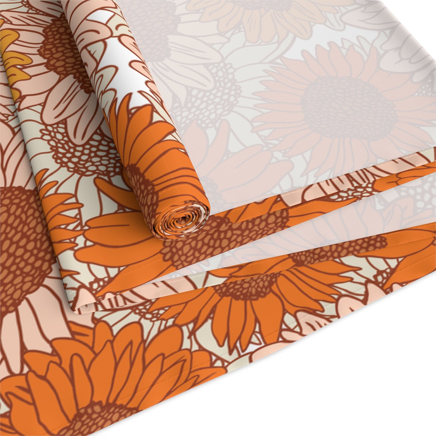 Sunflower Print Table Runner - Bright and Cheerful, Cotton Twill or Polyester - Perfect for Sunny Home Decor