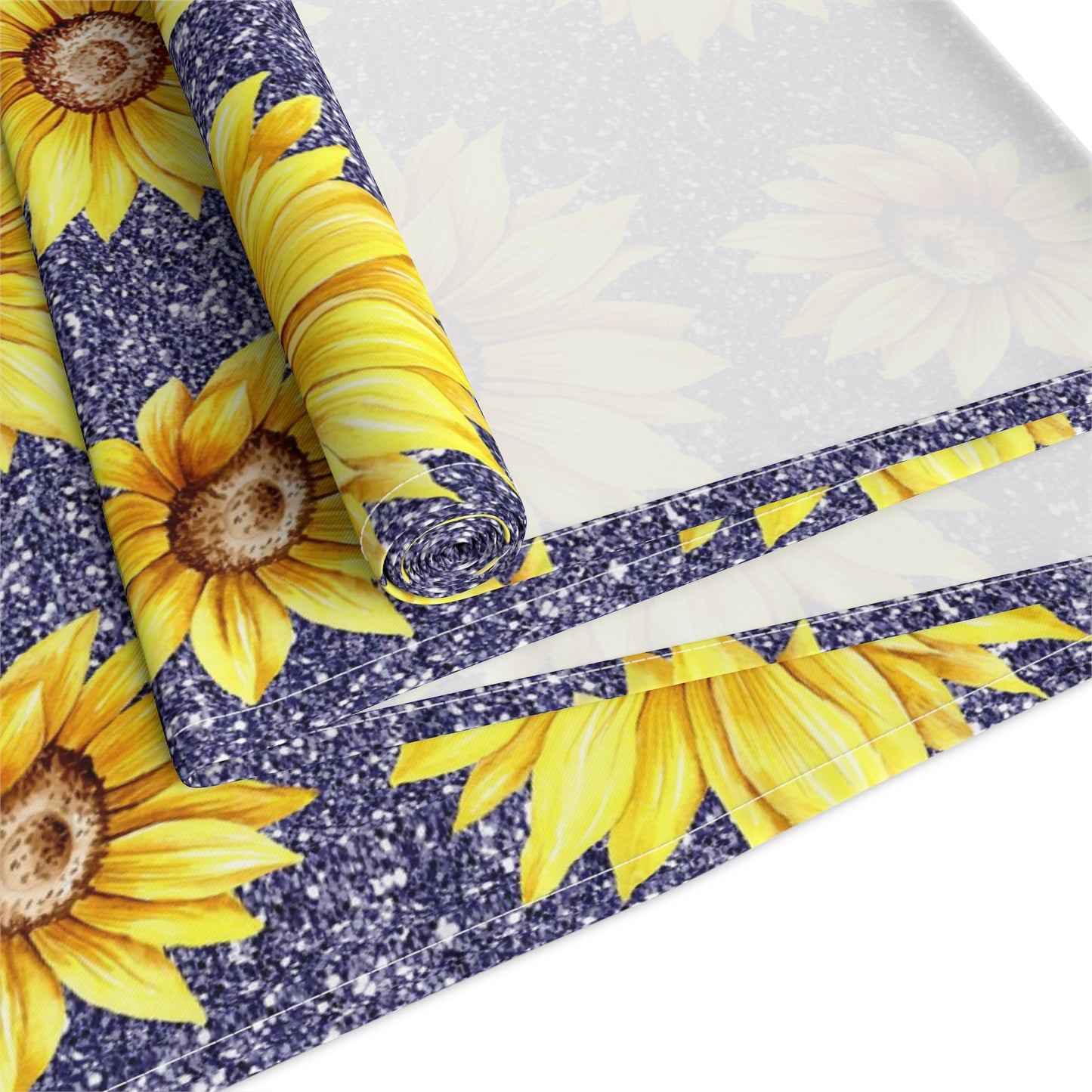 Sunflower Print Table Runner - Bright and Cheerful, Cotton Twill or Polyester - Perfect for Sunny Home Decor