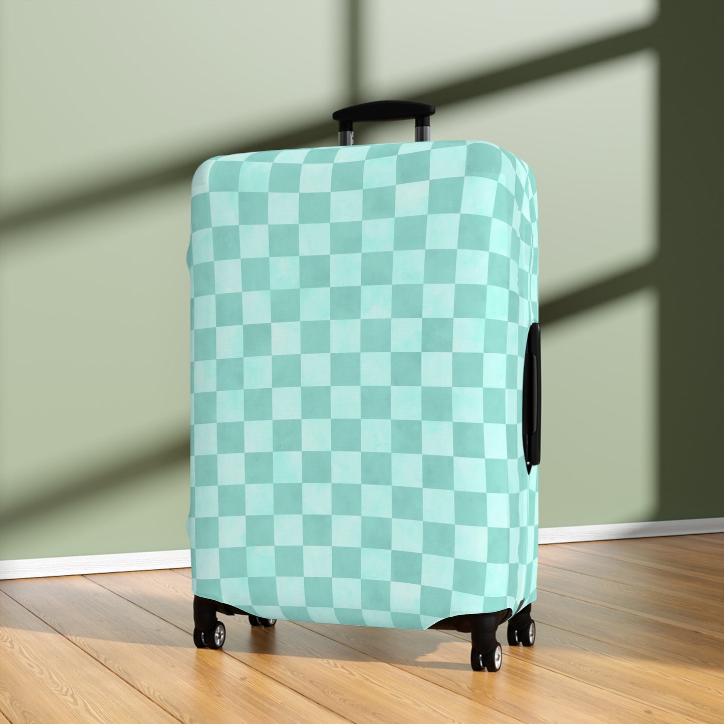 Pastel Checkers Luggage Cover - Checkers Suitcase Cover