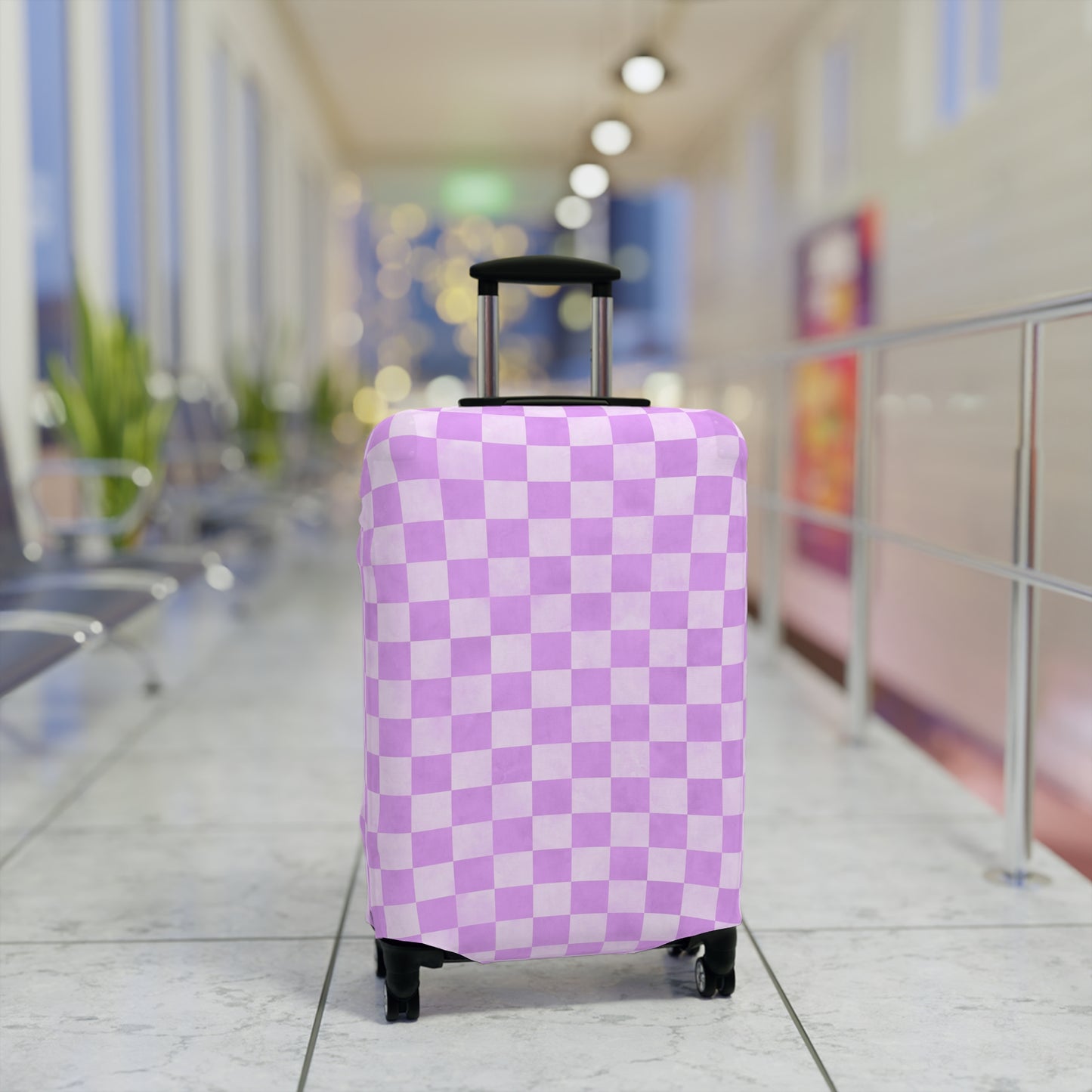 Pastel Checkers Luggage Cover - Checkers Suitcase Cover