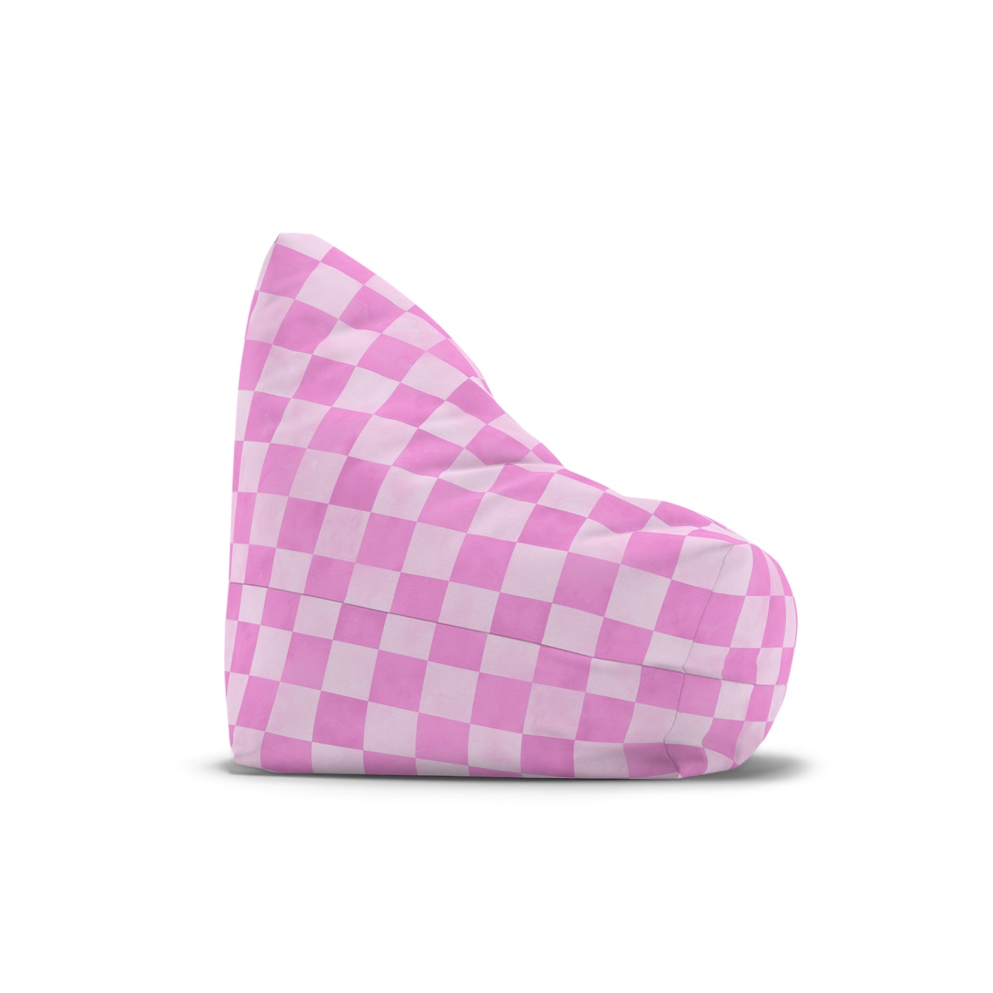 Pastel Checkers Bean Bag Chair Cover - Soft-Touch Polyester Slipcover with Secure Zip