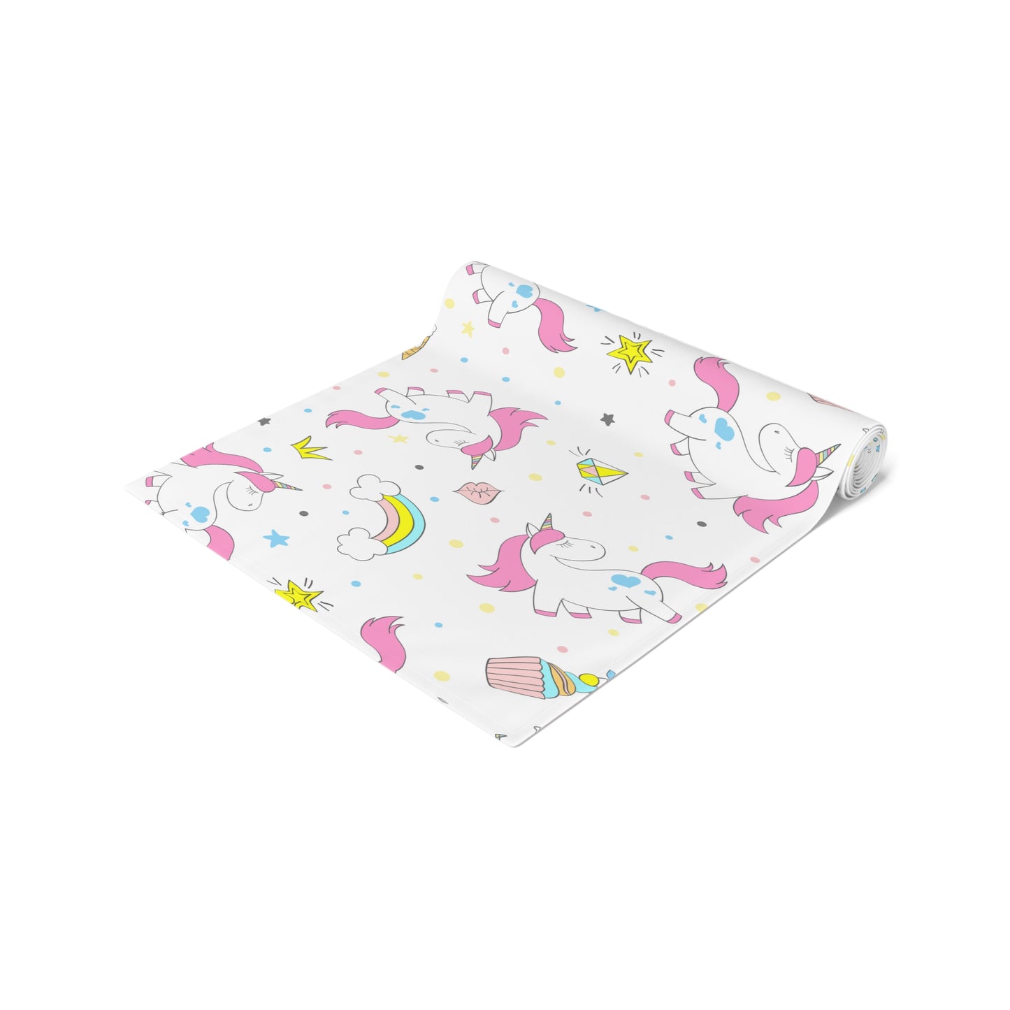 Unicorn Print Table Runner - Magical Elegance, Cotton Twill or Polyester - Perfect for Whimsical & Fantasy Home Decor