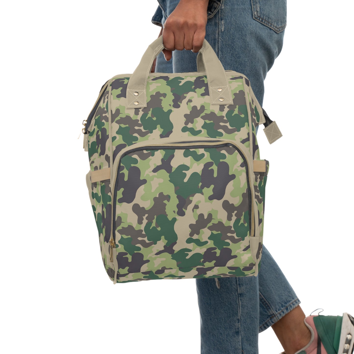 Camouflage Diaper Backpack - Durable Nylon Camo Baby Bag for Outdoorsy Parents, Spacious & Multifunctional Camo Diaper Backpack