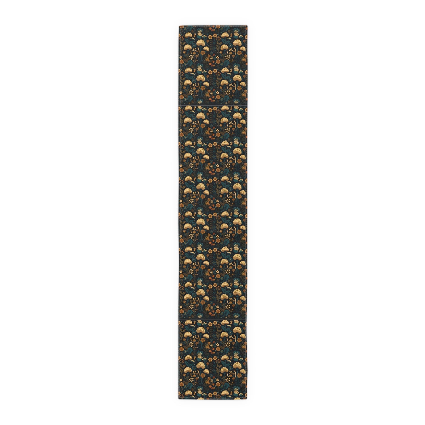 Mushroom Print Table Runner - Nature Vibes in Cotton Twill or Polyester - Perfect for Nature-Inspired Home Decor