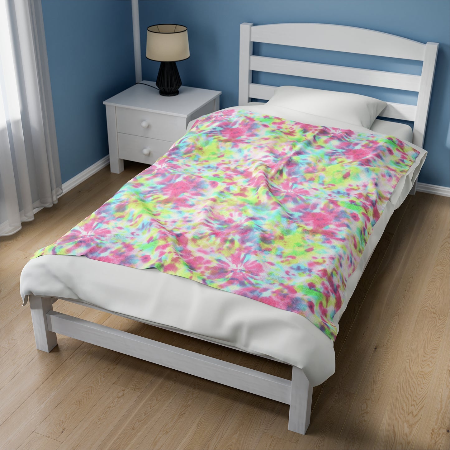 Tie Dye Velveteen Plush Blanket | Soft, Colorful, and Comforting | Available in Multiple Sizes