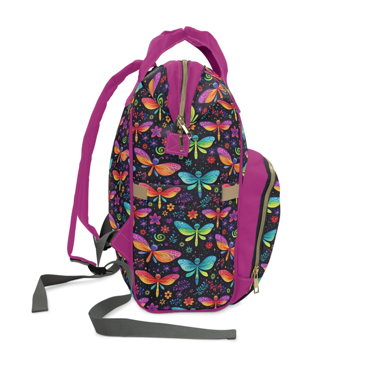 Dragonfly Diaper Backpack - Elegant & Functional Baby Bag with Cool Dragonfly Design, Ideal for Nature-Loving Parents