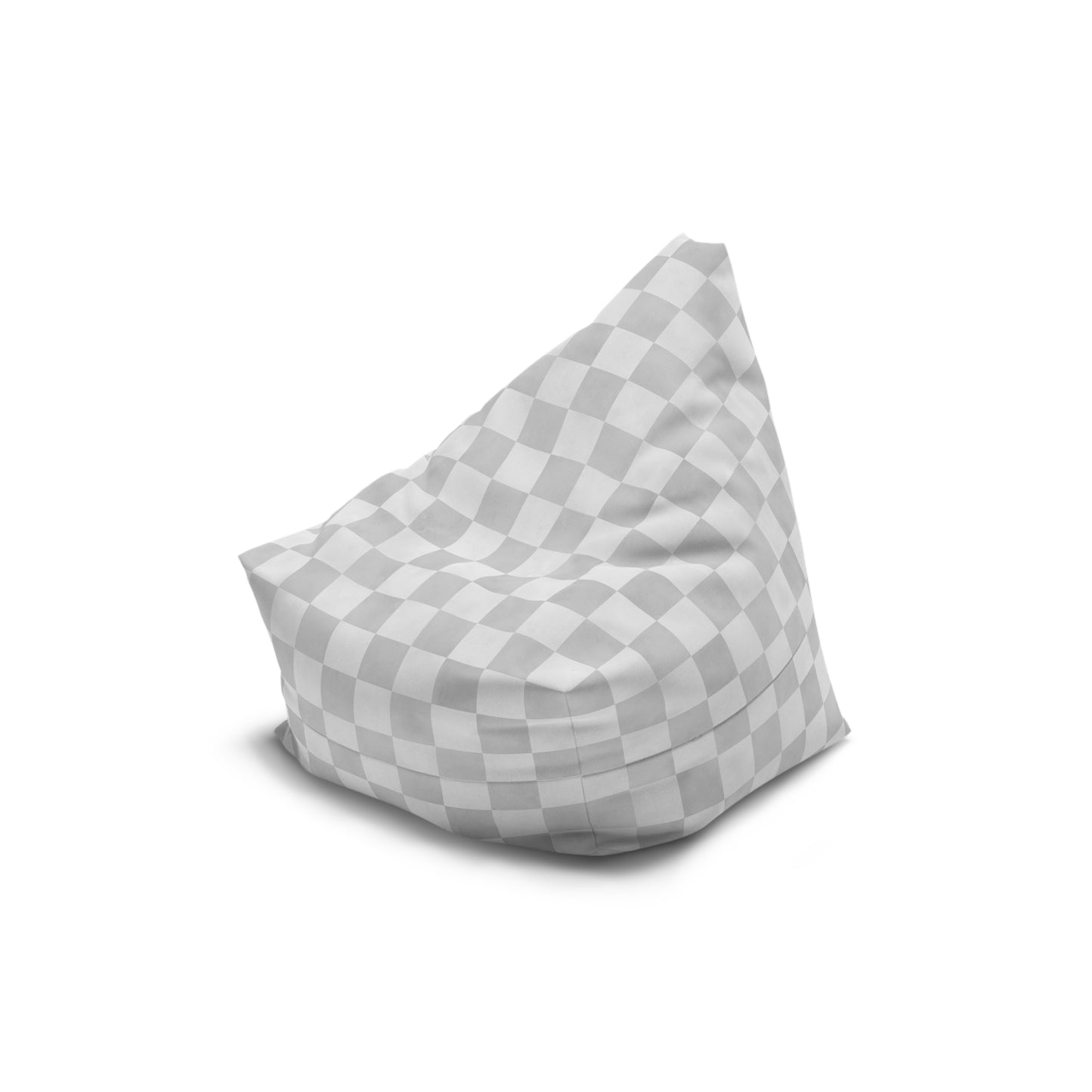 Pastel Checkers Bean Bag Chair Cover - Soft-Touch Polyester Slipcover with Secure Zip