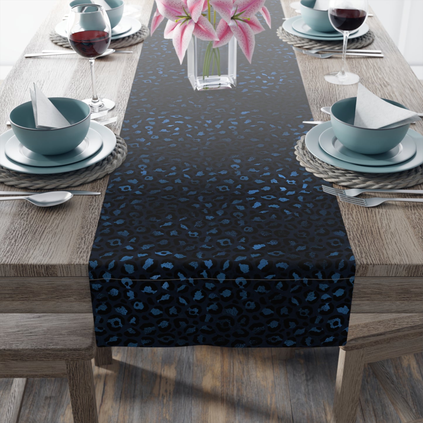 Leopard Print Table Runner - Bold Exotic Elegance, Cotton Twill or Polyester - Perfect for Safari & Glamorous Home Decor