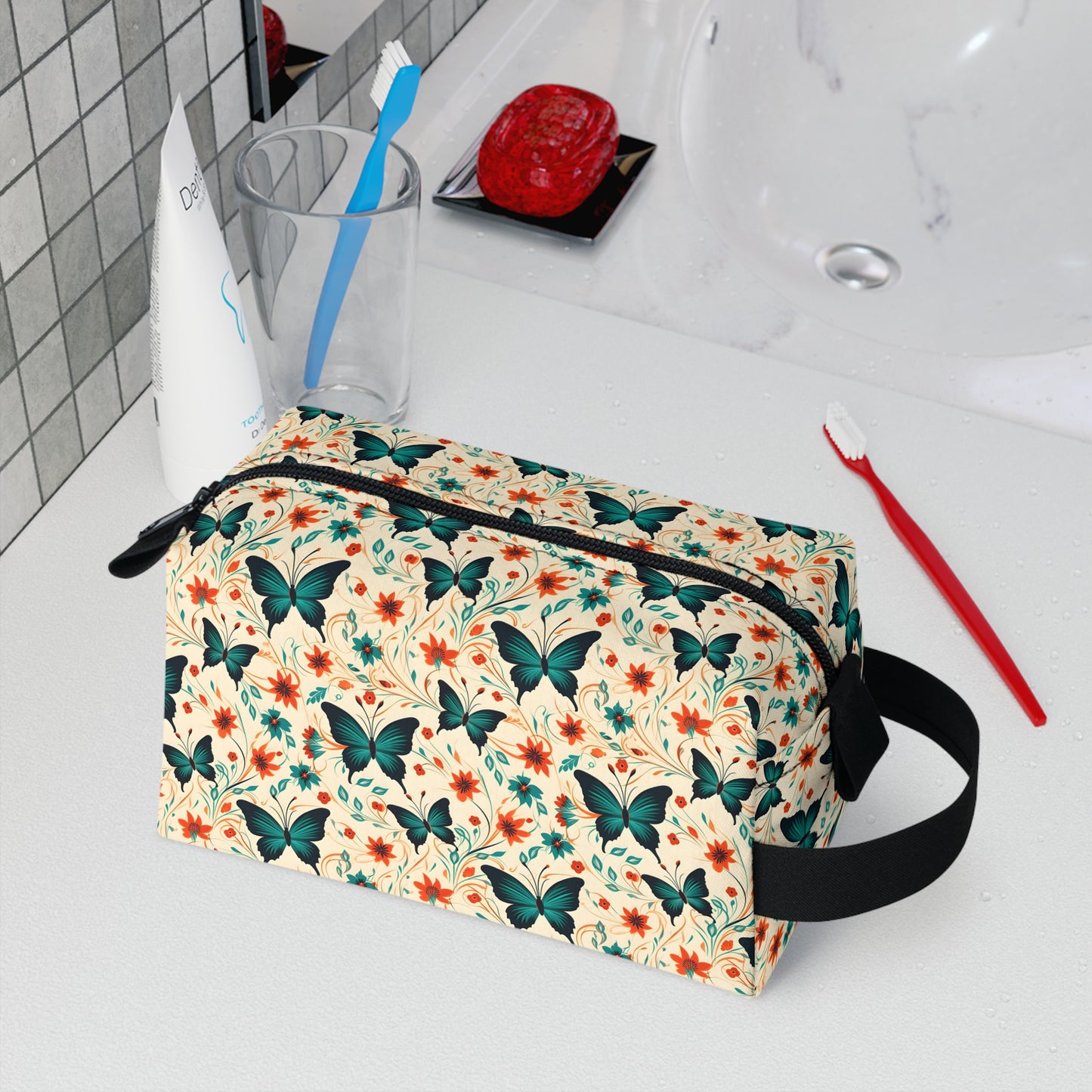 Butterfly Toiletry Bag | Durable & Water-Resistant Makeup Organizer | Perfect for Travel, Camping, College Dorms