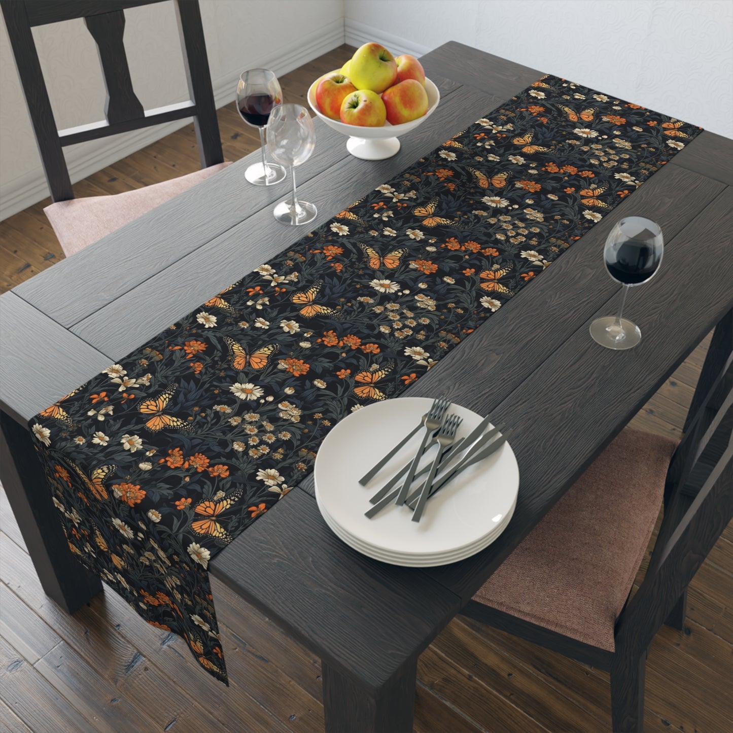Butterfly Table Runner - Vibrant Patterns, Cotton Twill or Polyester - Perfect for Home Decor & Unique Gifts