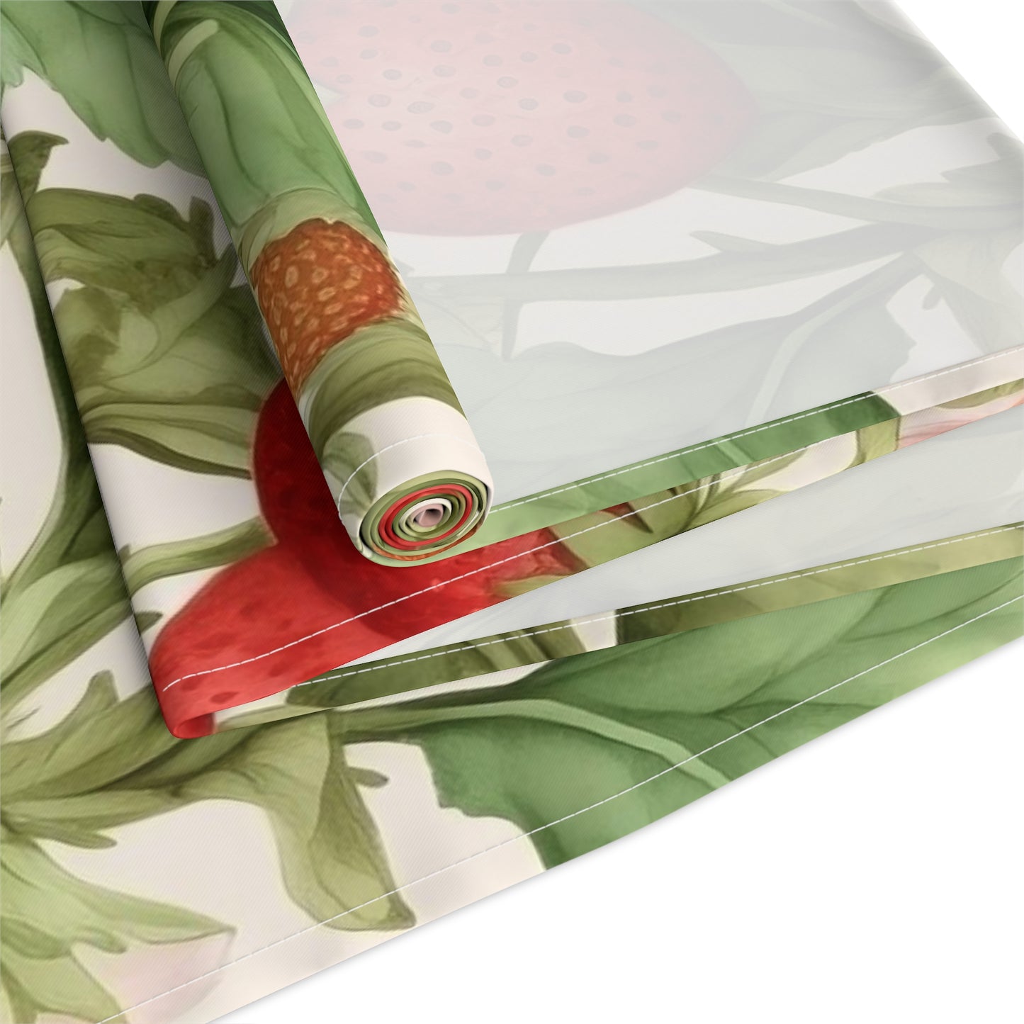 Strawberry Print Table Runner - Sweet Charm, Cotton Twill or Polyester - Perfect for Summer & Whimsical Home Decor